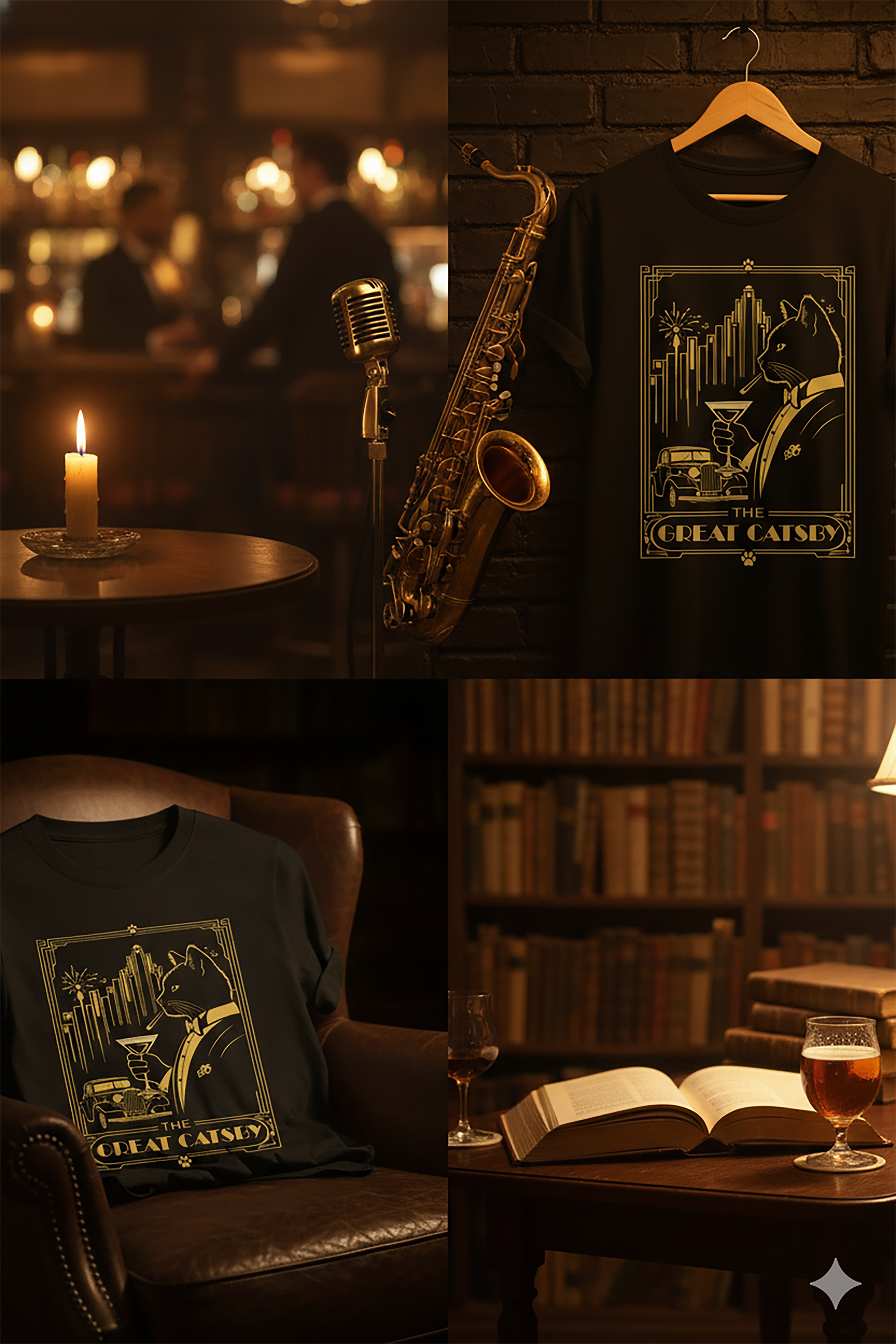 The Great Catsby Art Deco Design T-Shirt | Vintage 1920s Lines product thumbnail image The Great Catsby Art Deco Design T-Shirt | Vintage 1920s Lines product thumbnail image