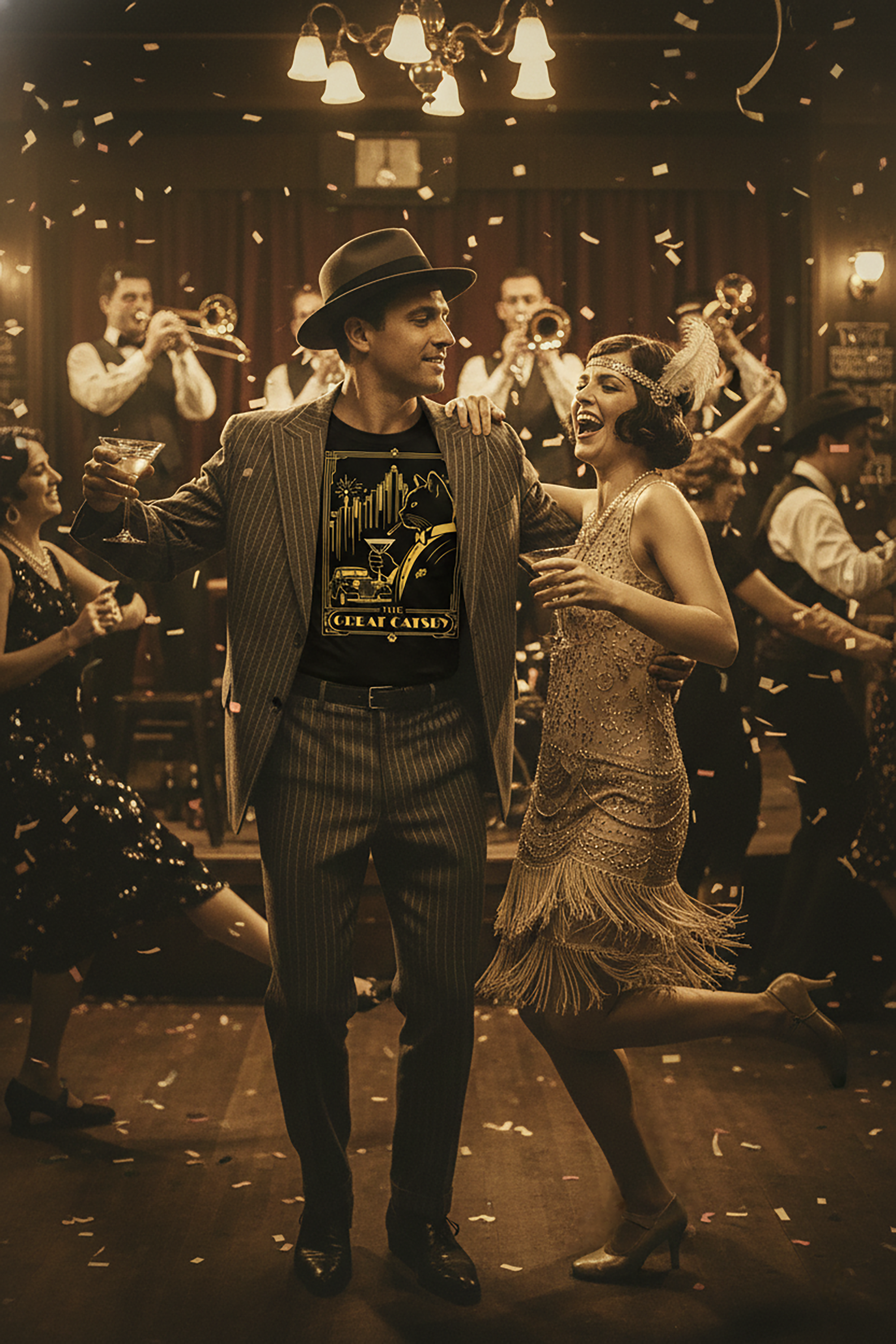 The Great Catsby Art Deco Design T-Shirt | Vintage 1920s Lines product thumbnail image