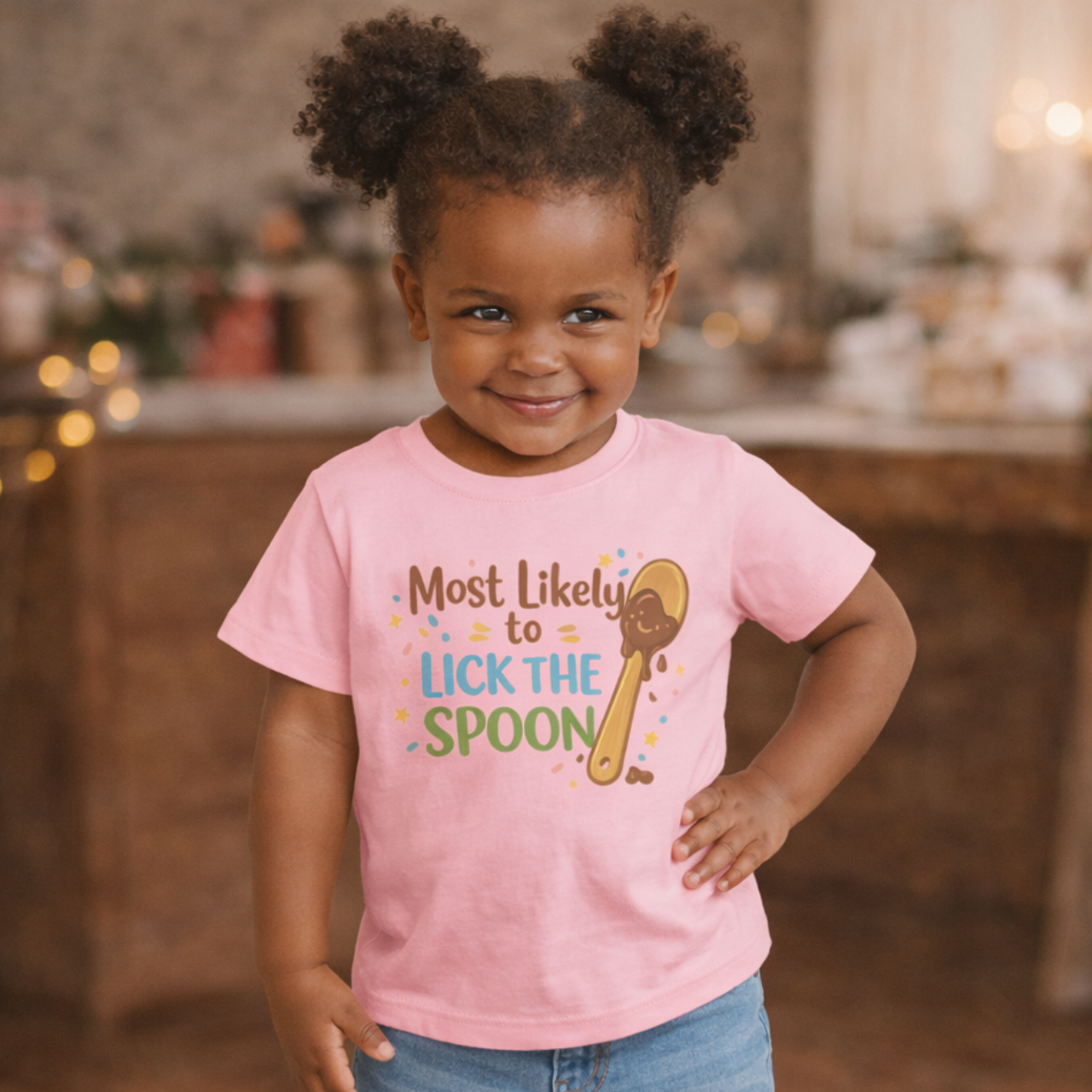 Most Likely to Lick the Spoon Toddler Tee product thumbnail image Most Likely to Lick the Spoon Toddler Tee product thumbnail image