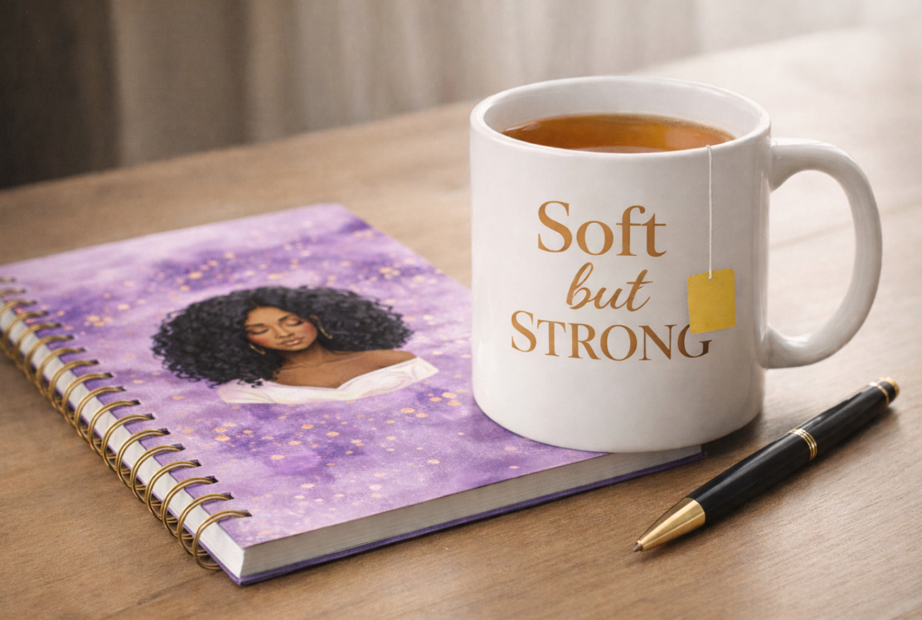 Soft but Strong Ceramic Mug | Minimal Affirmation Coffee Mug | Daily Reminder Cup product thumbnail image