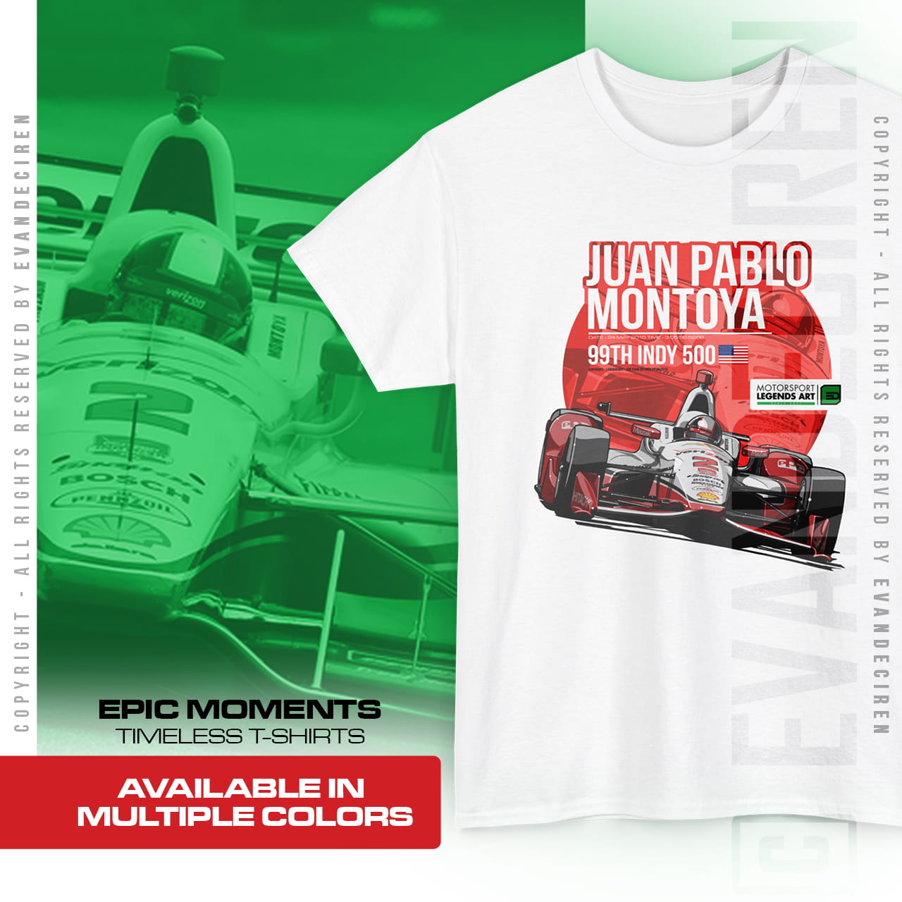 Juan Pablo Montoya 2015 Legend Art | 99th Indy 500 product thumbnail image Juan Pablo Montoya 2015 Legend Art | 99th Indy 500 product thumbnail image