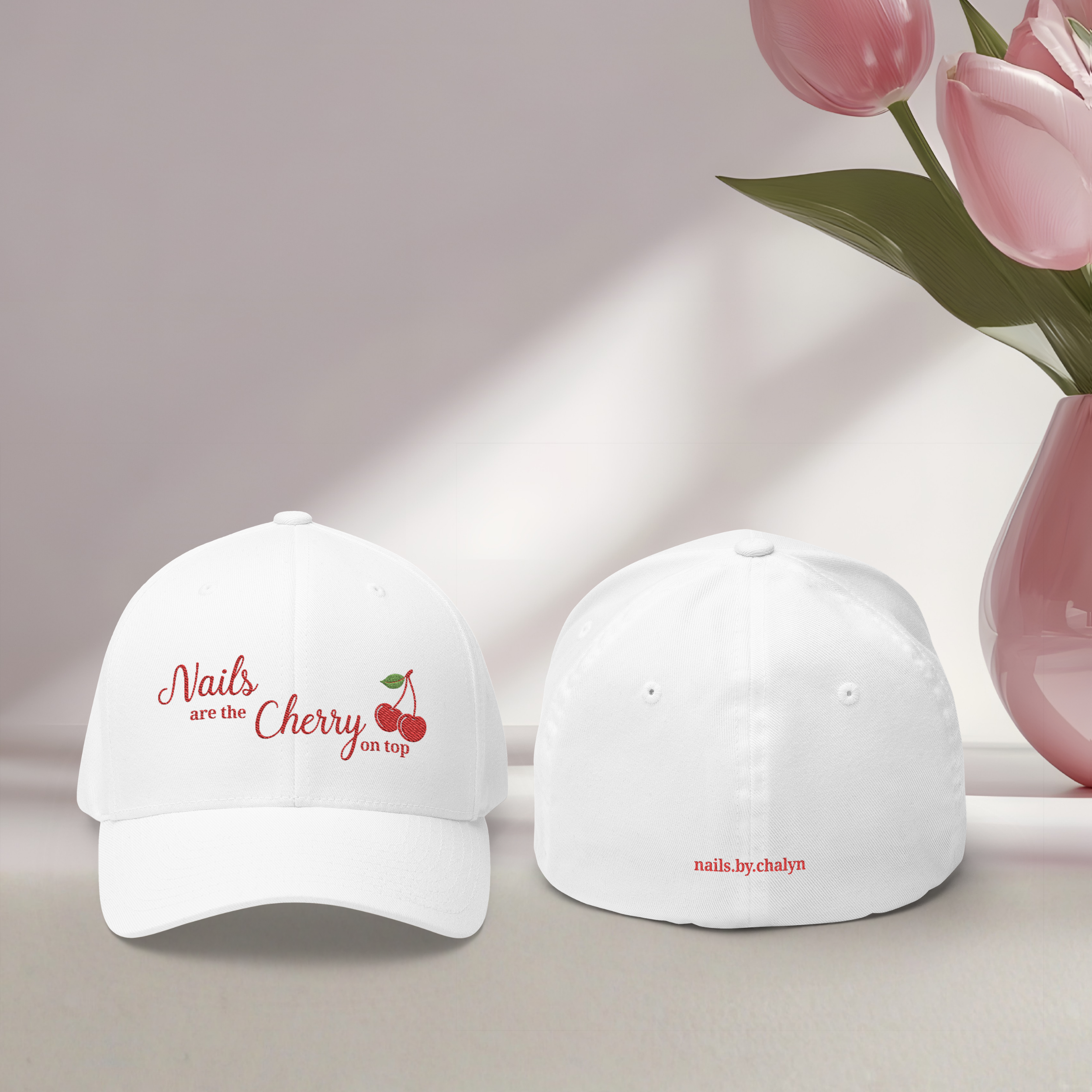 Nails Are the Cherry On Top Embroidered Fitted Hat product thumbnail image Nails Are the Cherry On Top Embroidered Fitted Hat product thumbnail image