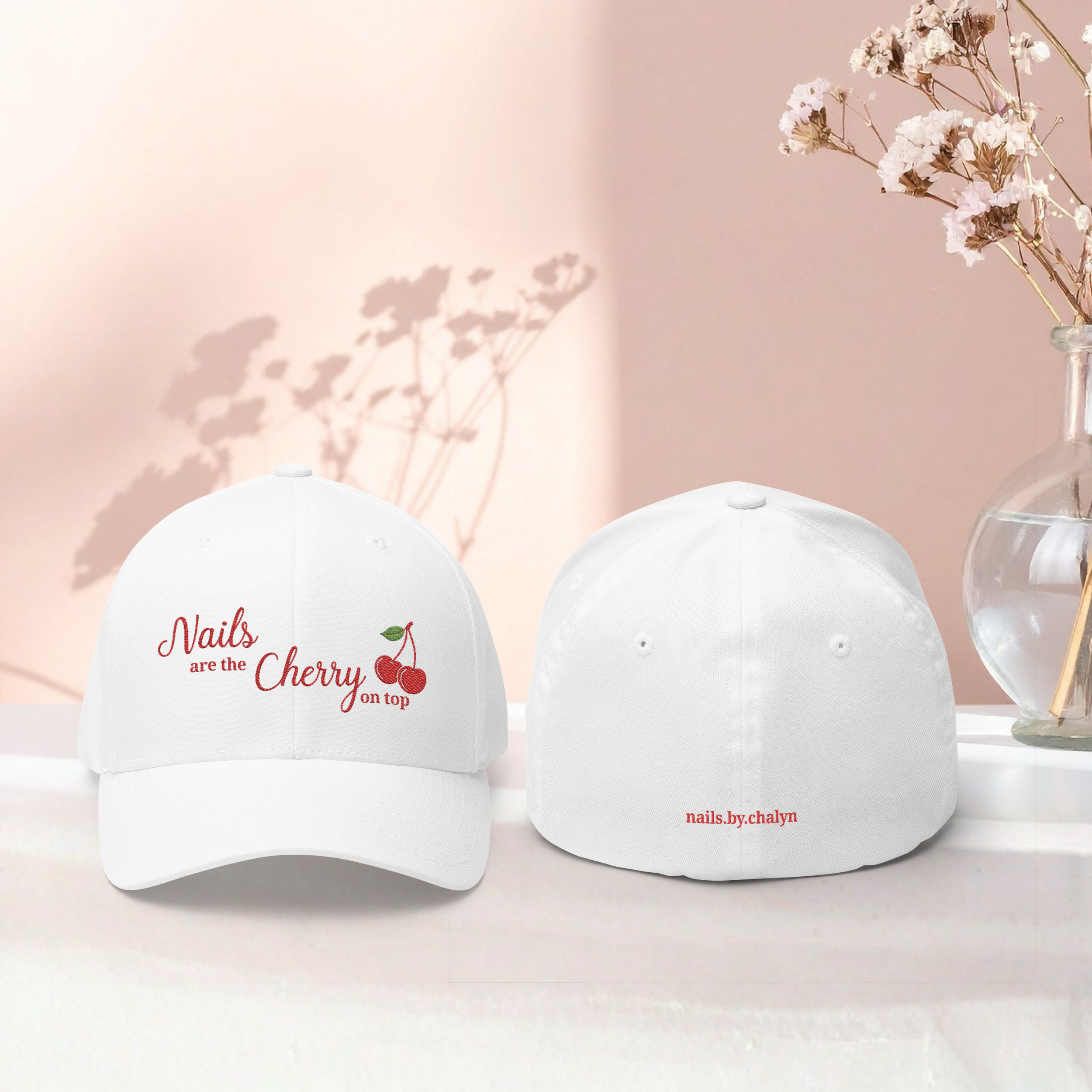 Nails Are the Cherry On Top Embroidered Fitted Hat product thumbnail image Nails Are the Cherry On Top Embroidered Fitted Hat product thumbnail image