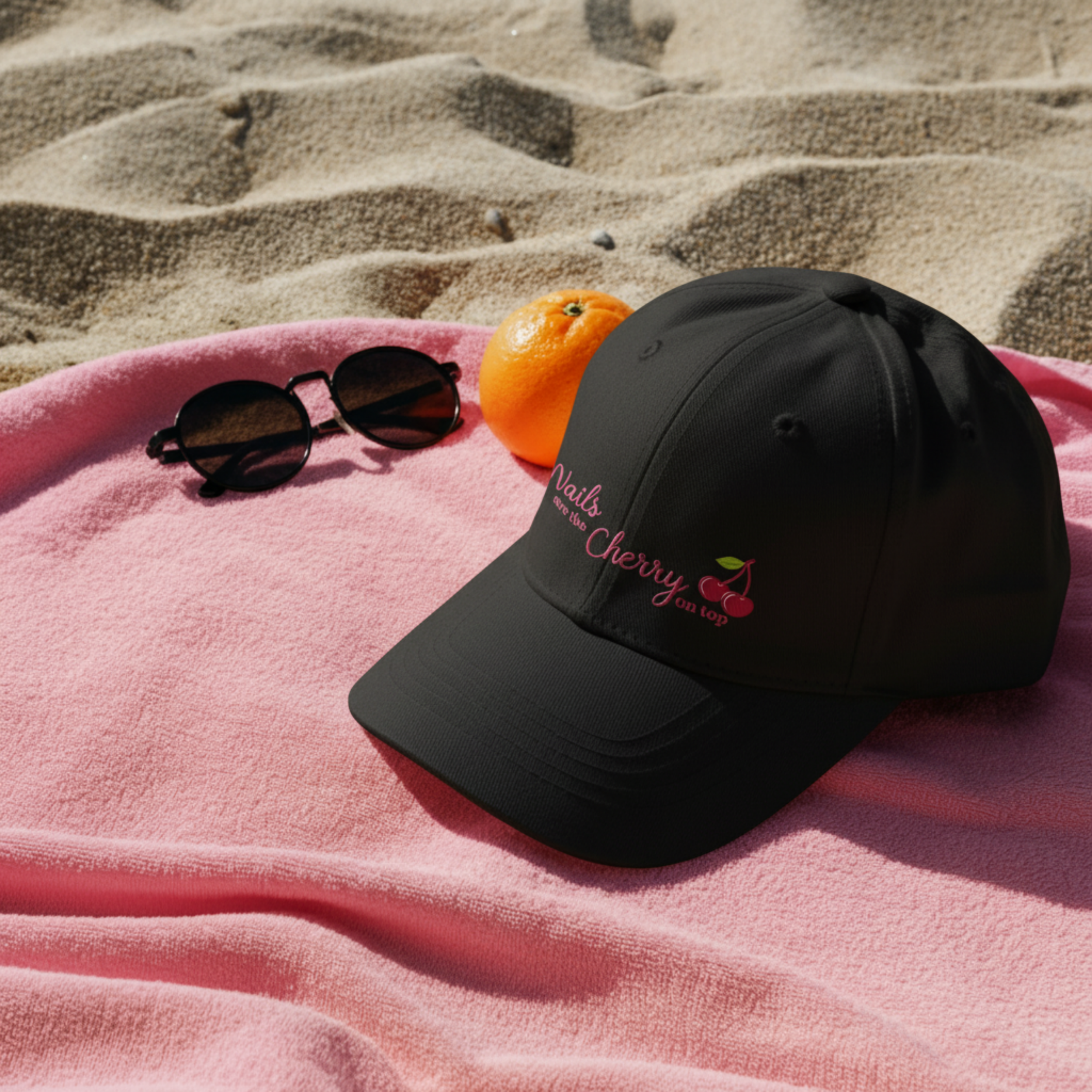 Nails Are the Cherry On Top Embroidered Fitted Hat product thumbnail image Nails Are the Cherry On Top Embroidered Fitted Hat product thumbnail image