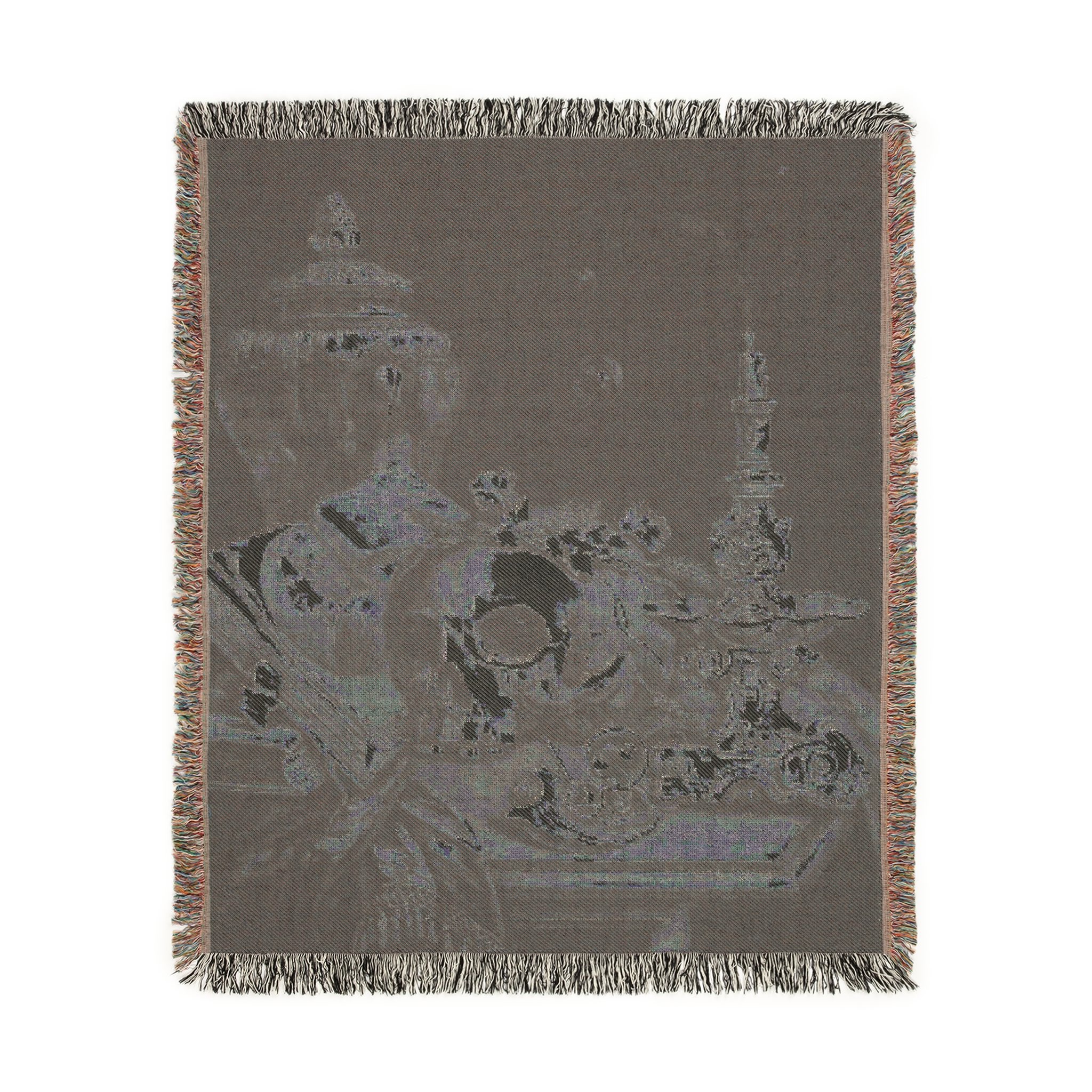 skull and gothic adornments woven tapestry blanket product thumbnail image