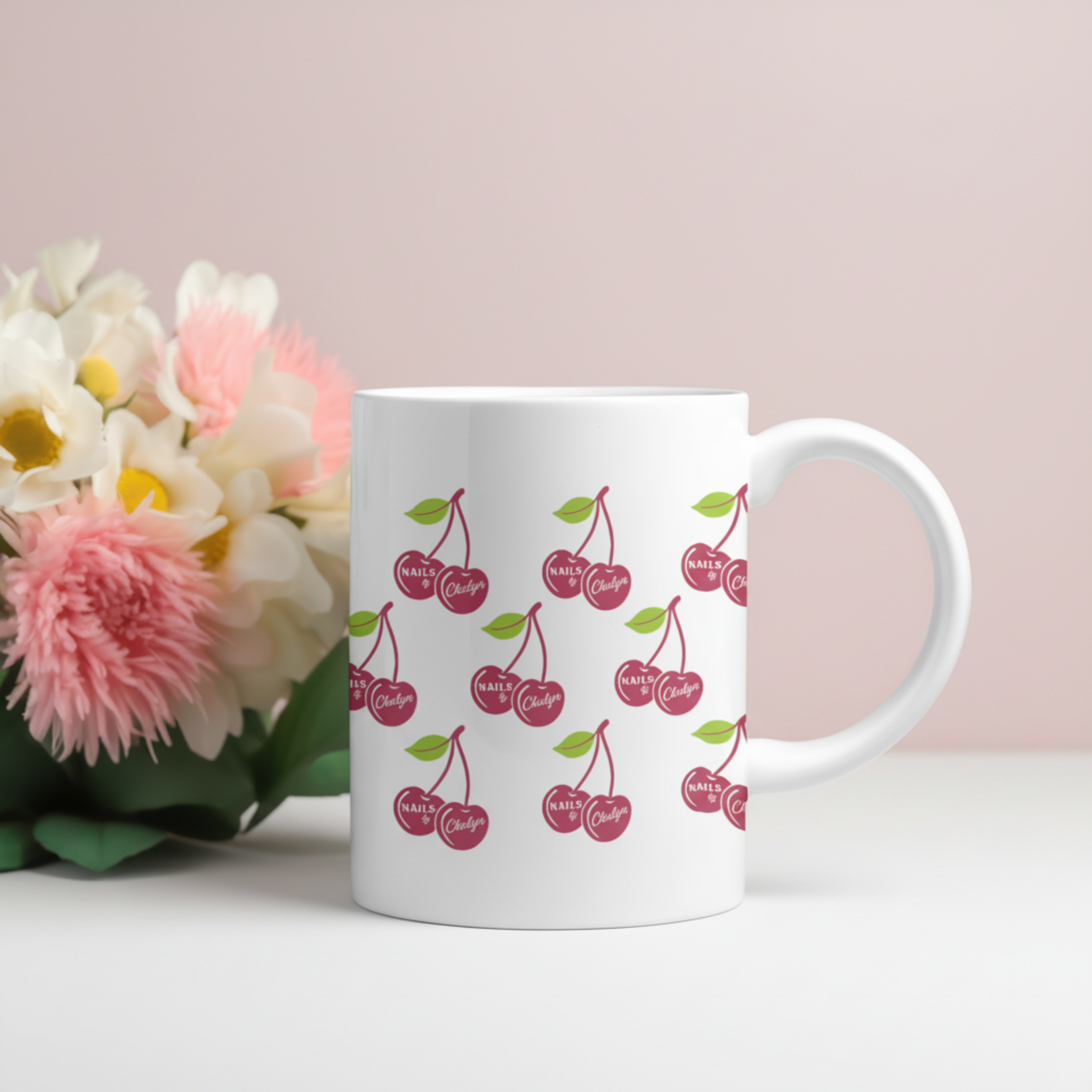 Retro Cherry Logo Ceramic Coffee Cup (11oz)