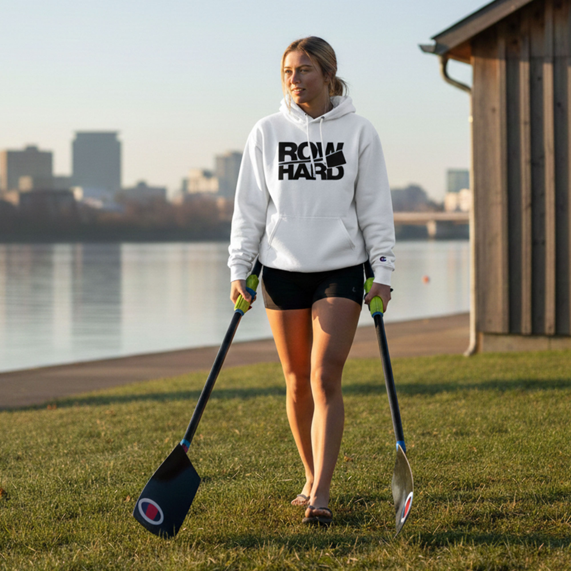 The Boathouse Essential: Rowhard Champion® S700 Eco Hoodie (White) product thumbnail image