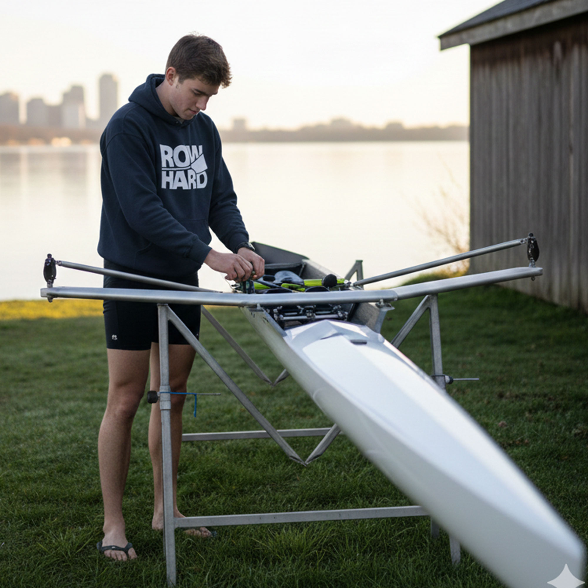 The Boathouse Essential: Rowhard Champion® S700 Eco Hoodie (Navy Blue) product thumbnail image