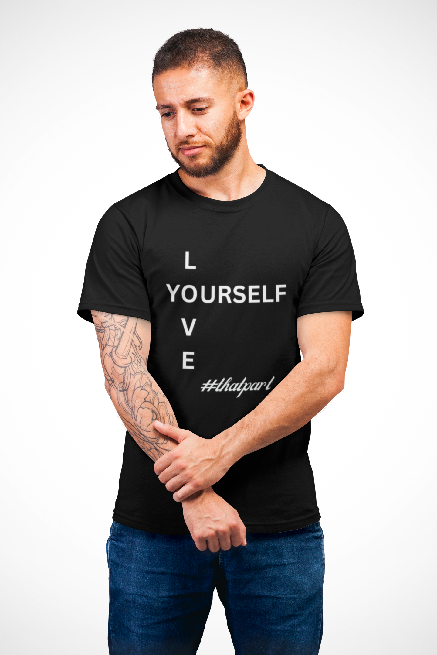 Love Yourself Tee — "#thatpart" Vertical Text T-Shirt product thumbnail image