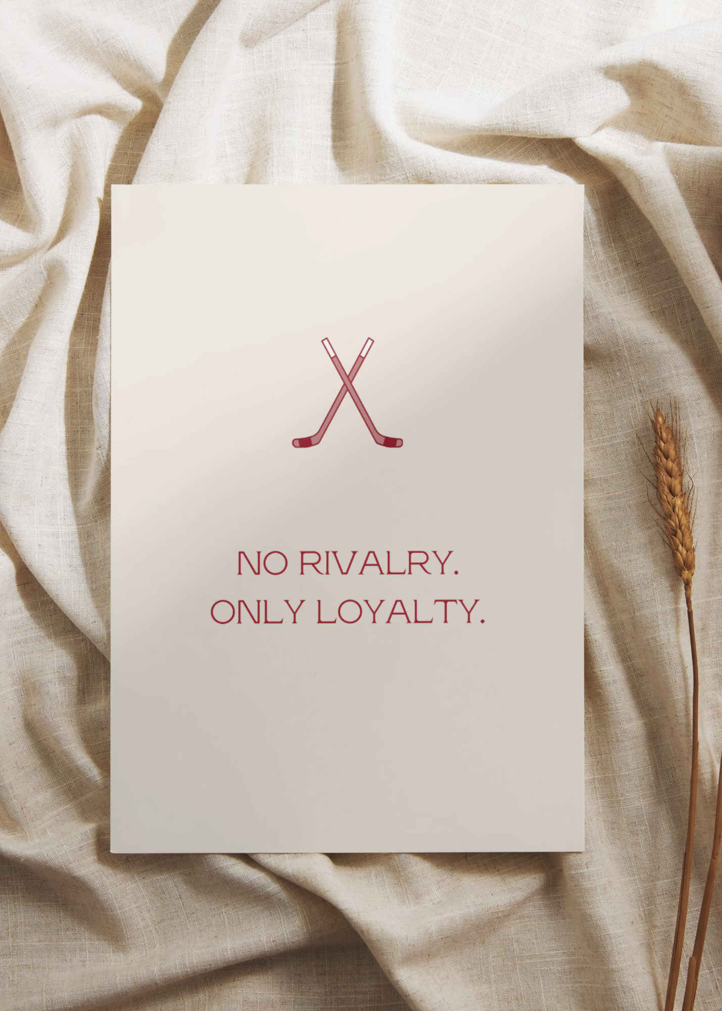 “No Rivalry. Only Loyalty.” Hockey Valentine’s Day Card, Rivalry-to-Romance Card (Single 1 piece) product thumbnail image