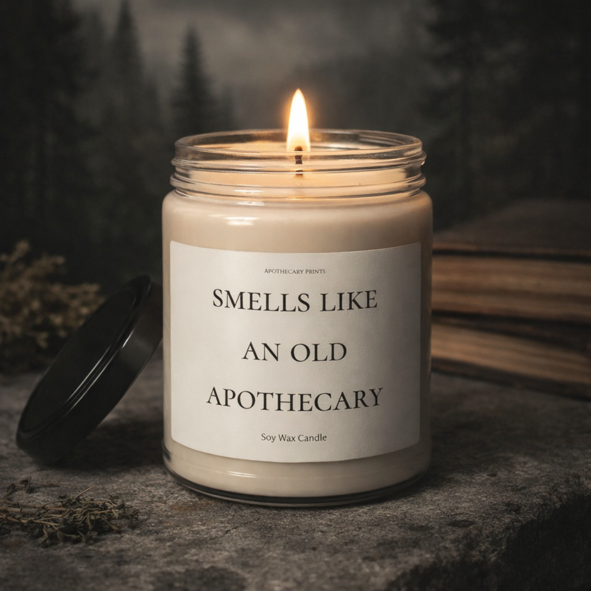 Soy Candle — "Smells Like an Old Apothecary" Scented 9 oz product thumbnail image