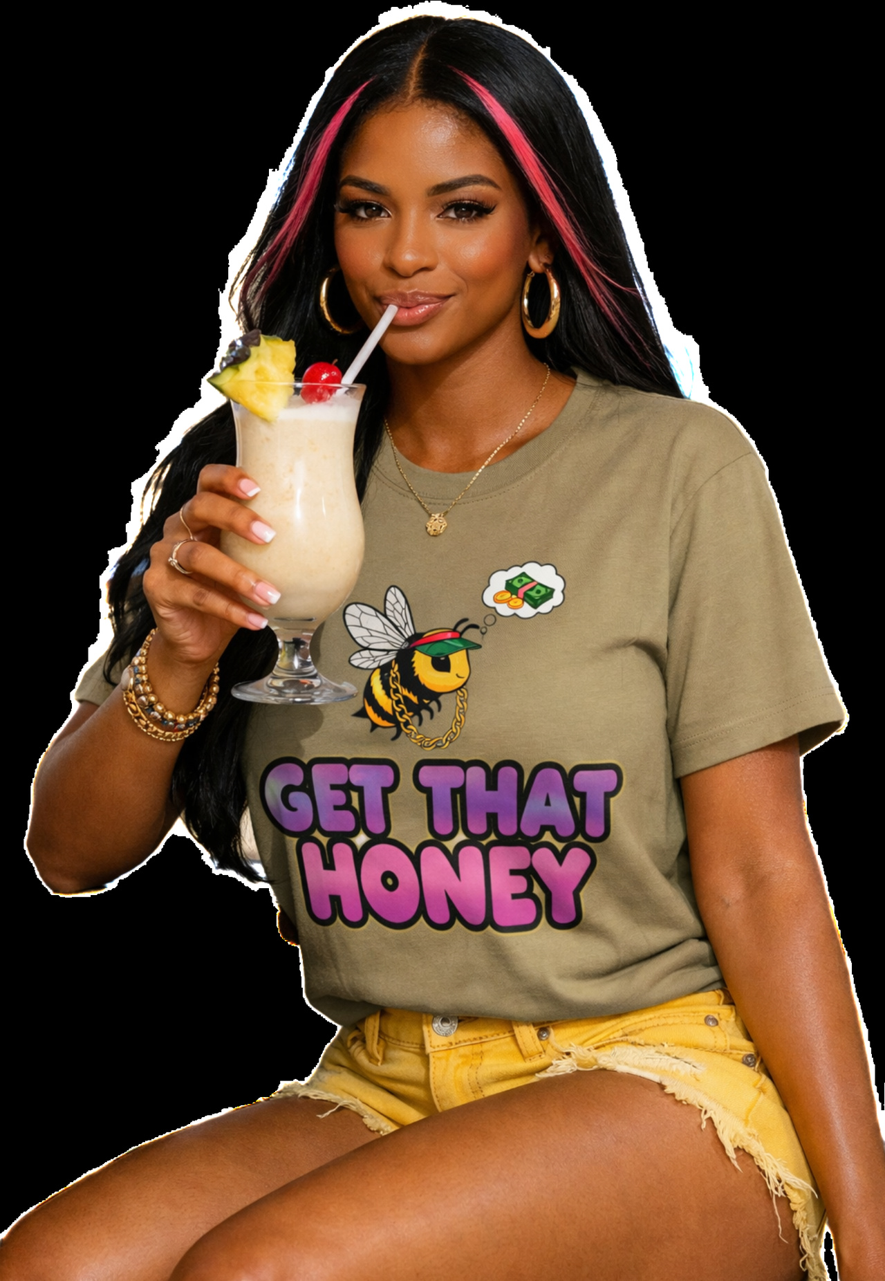 Get That Honey T-Shirt — Cute Bee Graphic Tee product thumbnail image Get That Honey T-Shirt — Cute Bee Graphic Tee product thumbnail image