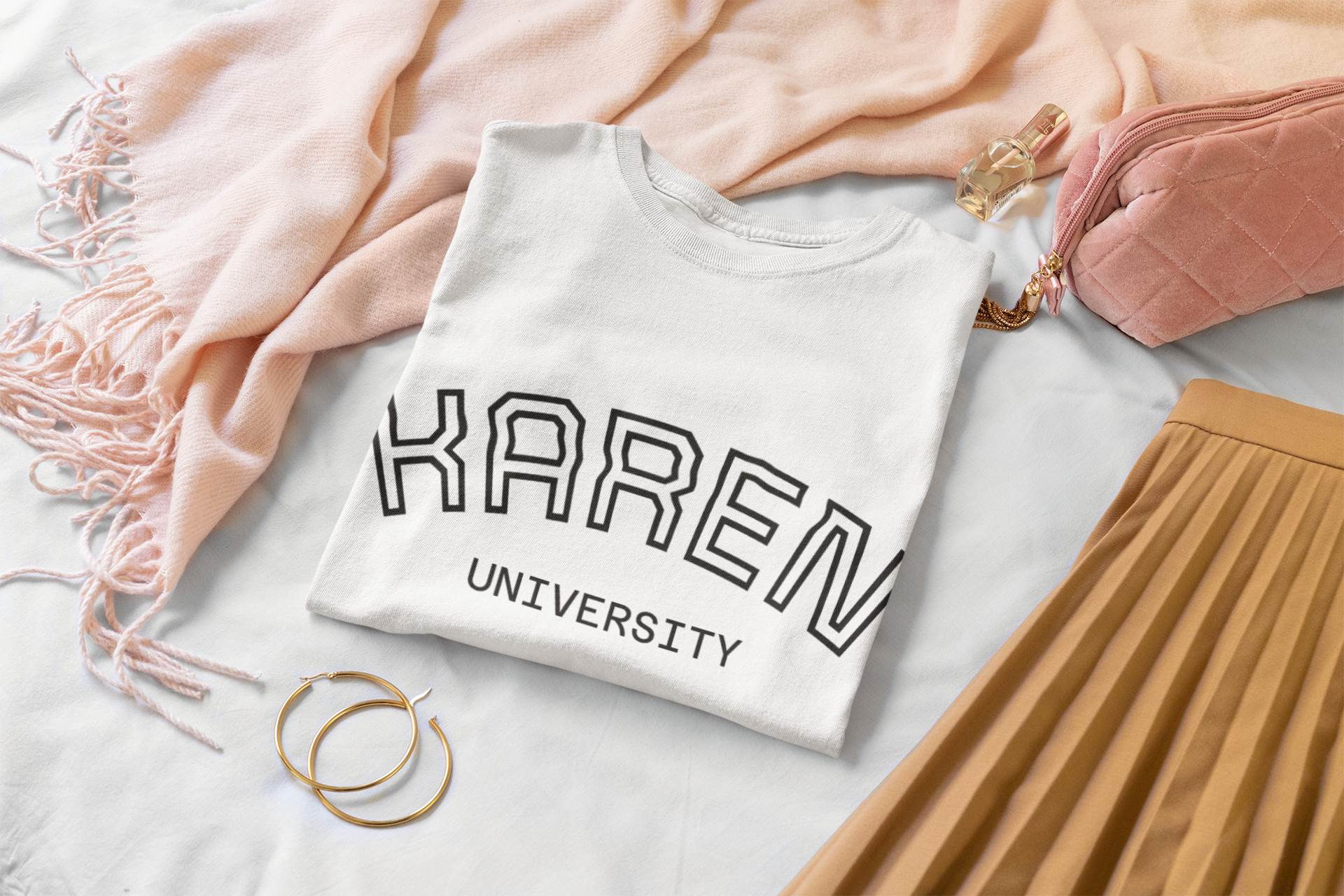 Unisex Karen University Tee | Collegiate Script Shirt, Novelty Name Design product thumbnail image Unisex Karen University Tee | Collegiate Script Shirt, Novelty Name Design product thumbnail image