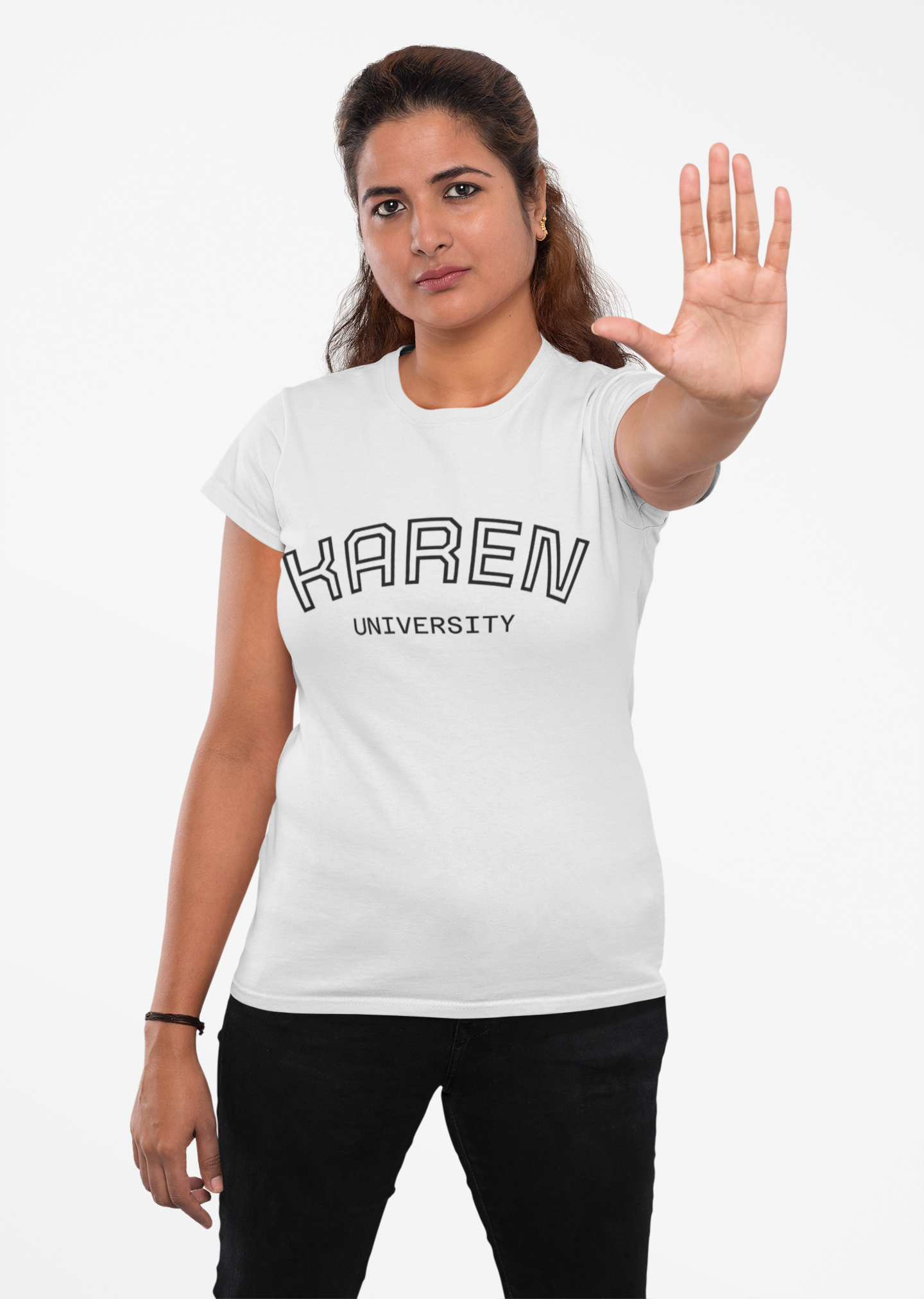 Unisex Karen University Tee | Collegiate Script Shirt, Novelty Name Design product thumbnail image Unisex Karen University Tee | Collegiate Script Shirt, Novelty Name Design product thumbnail image