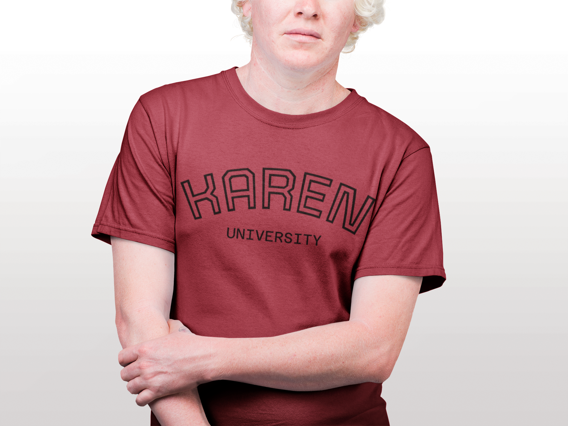 Unisex Karen University Tee | Collegiate Script Shirt, Novelty Name Design product thumbnail image