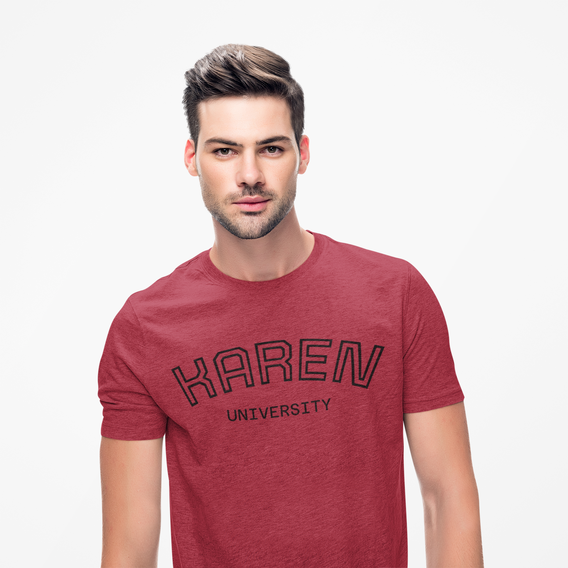 Unisex Karen University Tee | Collegiate Script Shirt, Novelty Name Design product thumbnail image