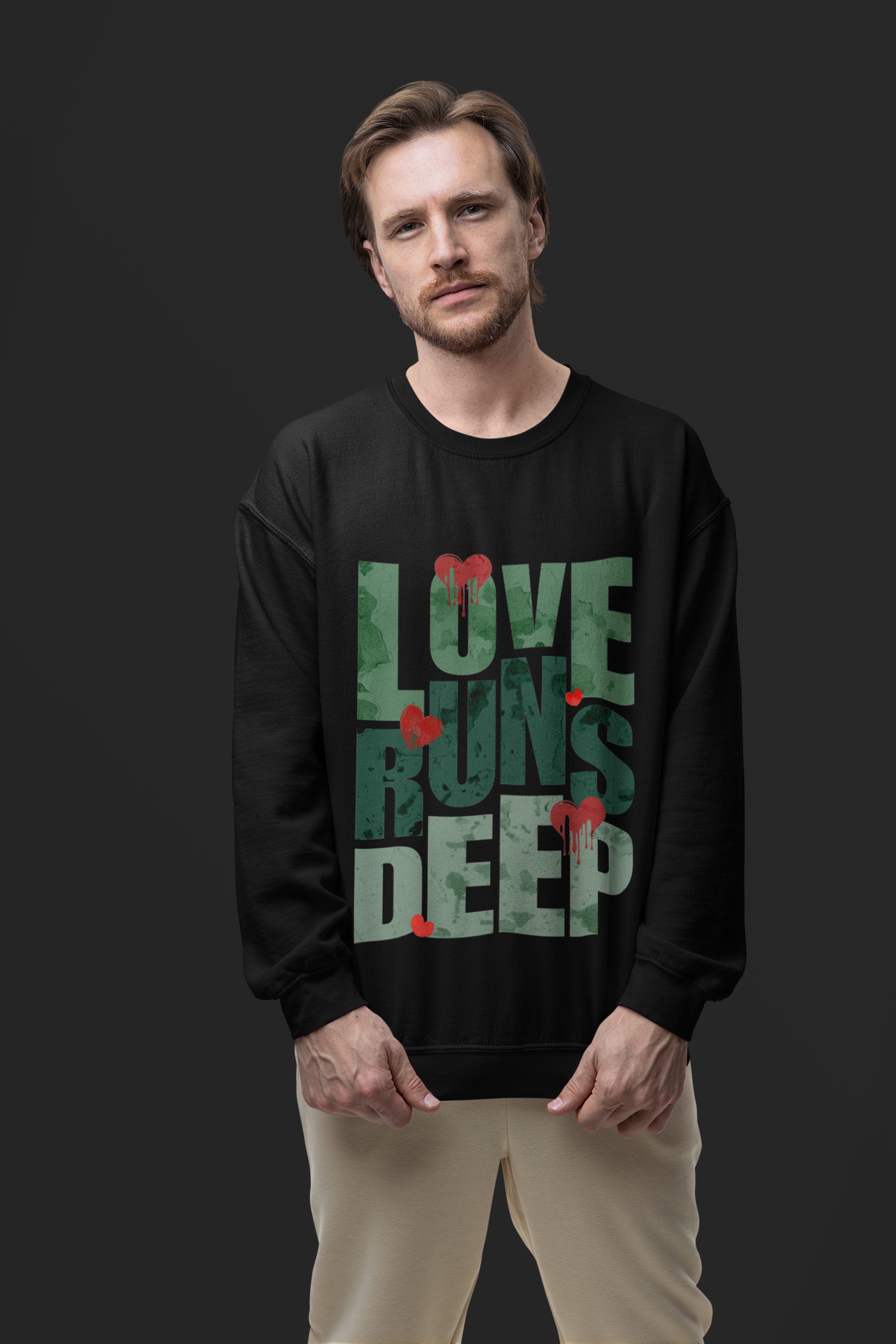 Love Runs Deep Crewneck Sweatshirt product thumbnail image Love Runs Deep Crewneck Sweatshirt product thumbnail image