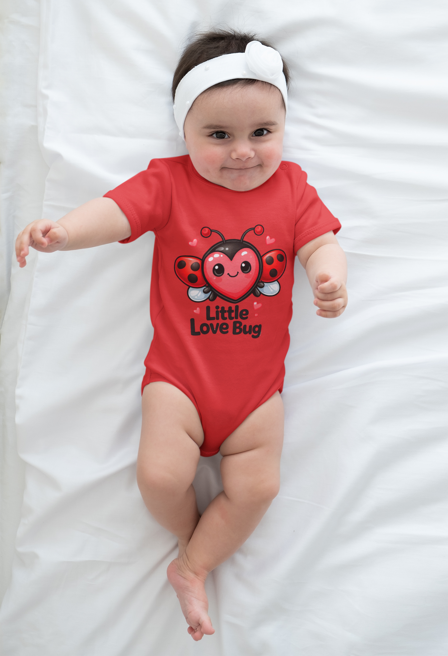 Little Love Bug Baby Bodysuit – Cute Ladybug Valentine Outfit for Infants, Adorable Baby Shower Gift, Valentine’s Day Baby Onesie product thumbnail image