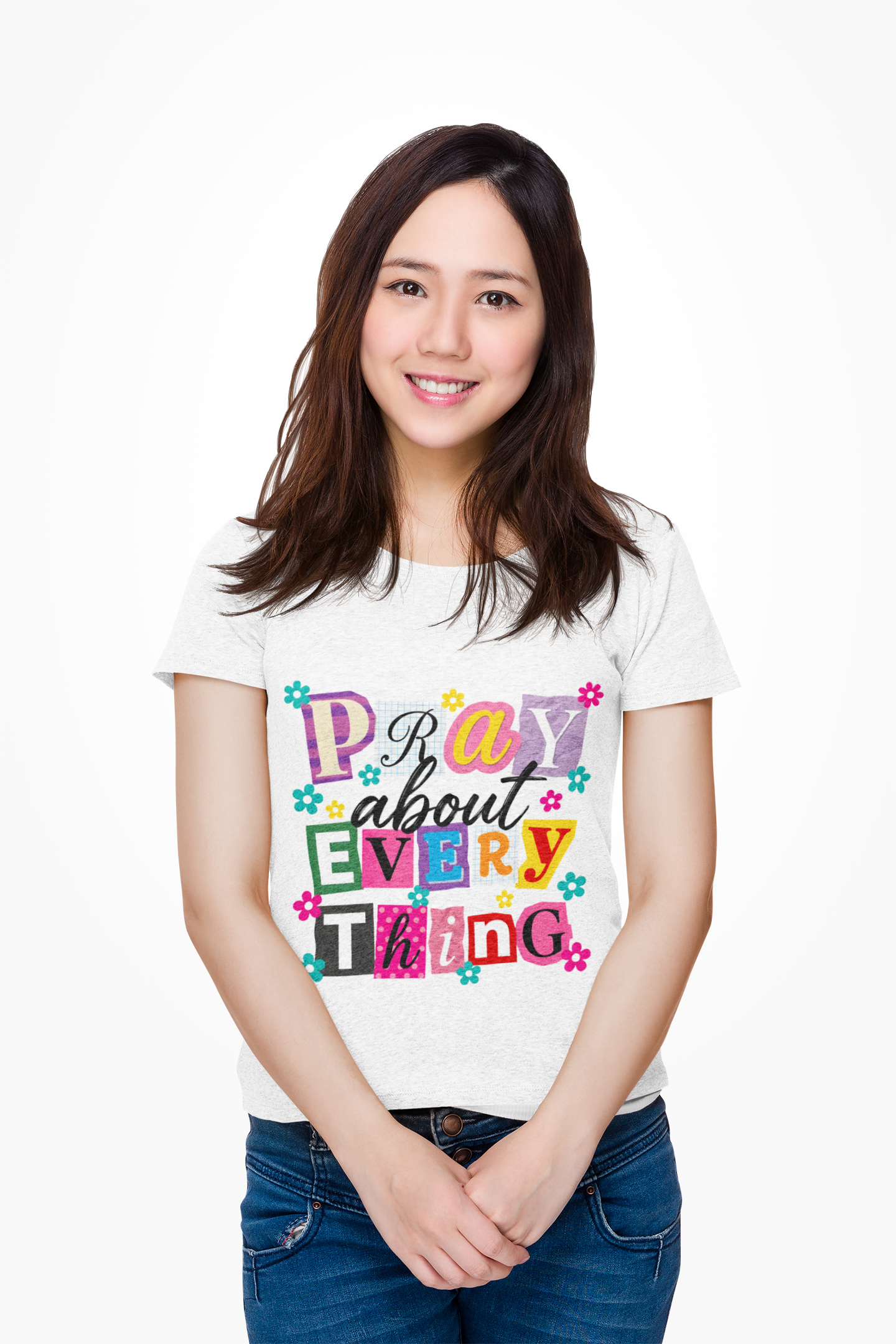 Pray About Everything T-Shirt — Colorful Faith Graphic Tee