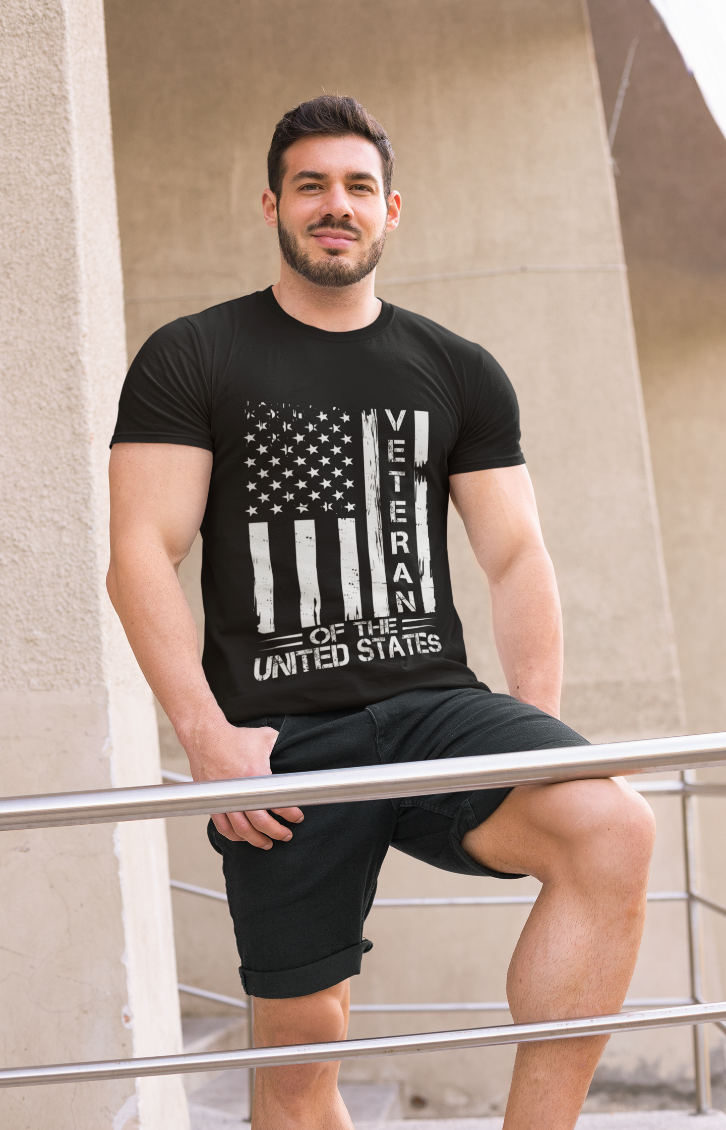 Veteran of the United States T-Shirt — Distressed American Flag Military Tee product thumbnail image Veteran of the United States T-Shirt — Distressed American Flag Military Tee product thumbnail image