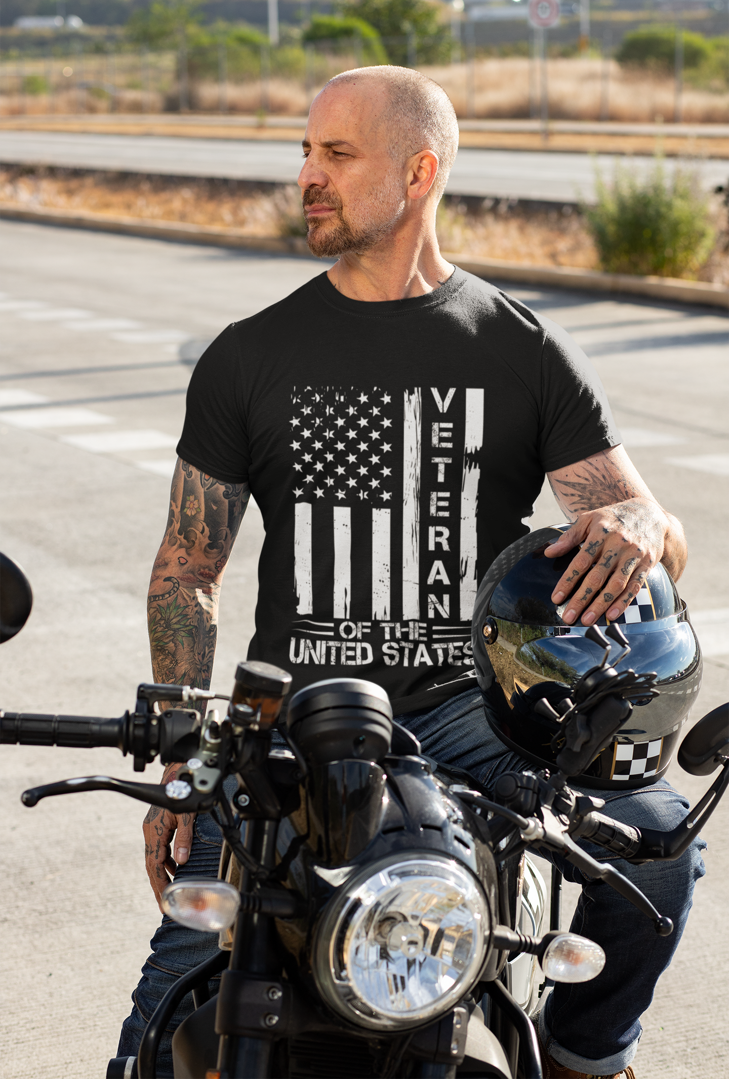 Veteran of the United States T-Shirt — Distressed American Flag Military Tee product thumbnail image Veteran of the United States T-Shirt — Distressed American Flag Military Tee product thumbnail image
