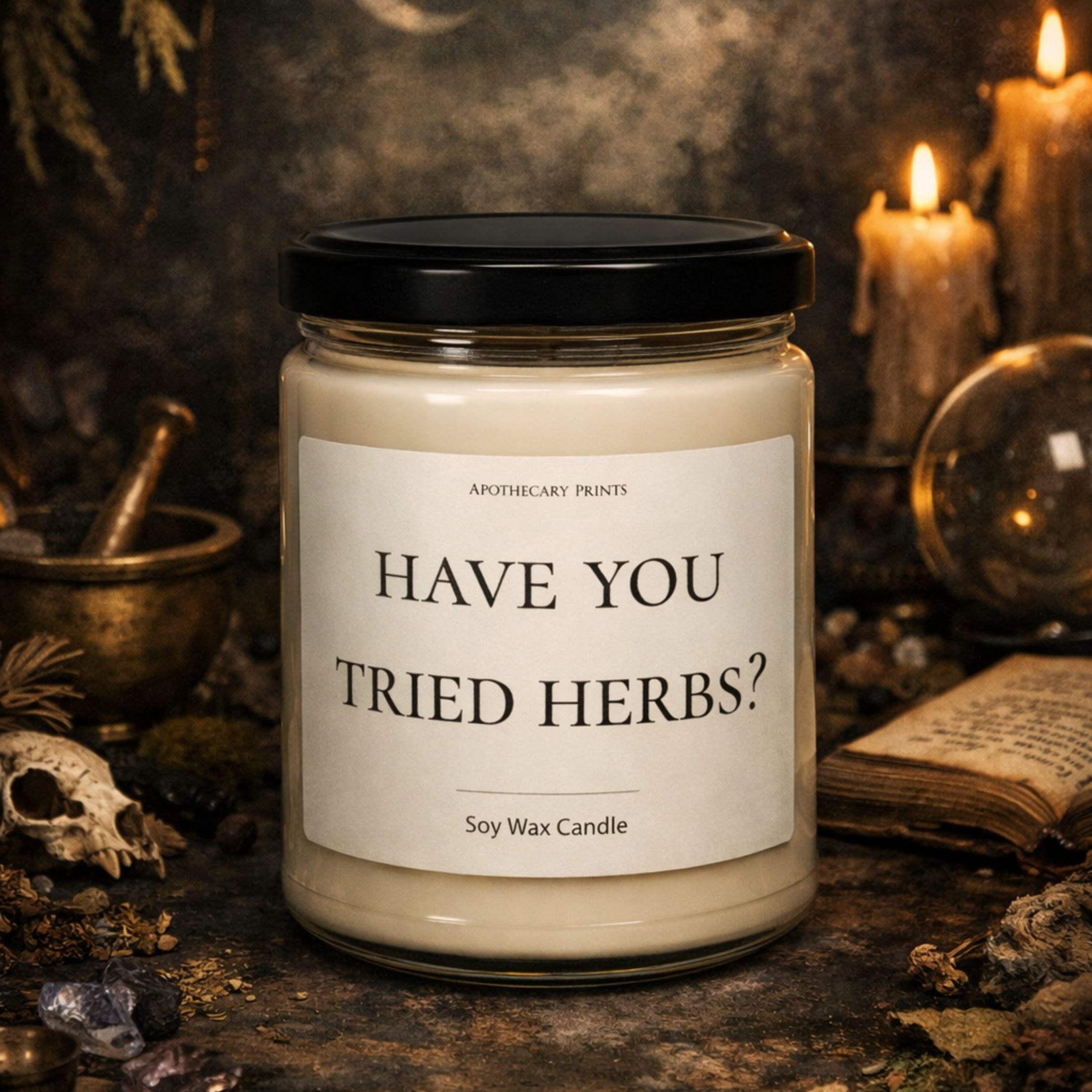 Have You Tried Herbs? 9oz Scented Soy Candle — Clean Aromatherapy Gift product thumbnail image