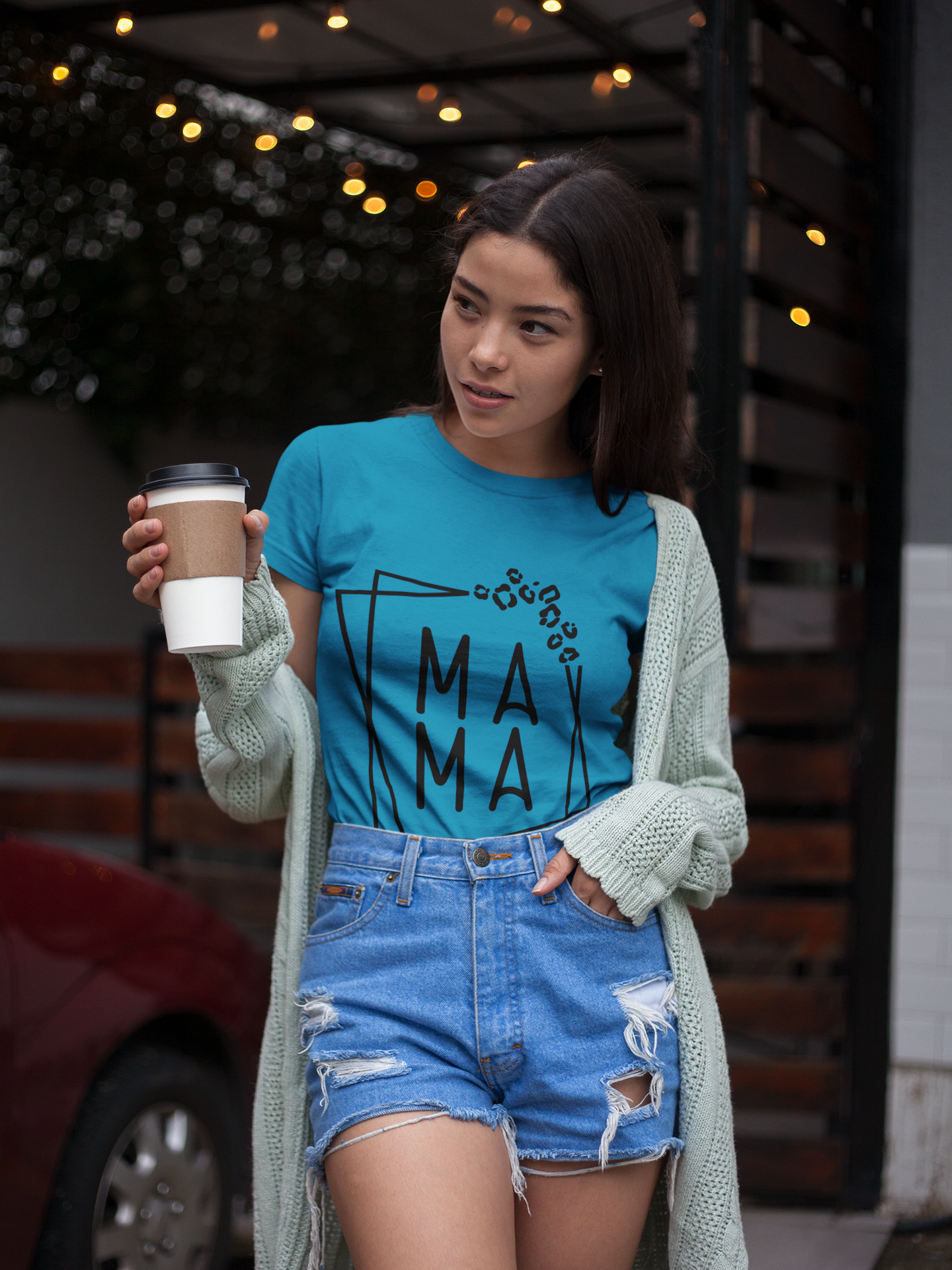 Mama Leopard Print Tee — Modern Mom Graphic T-Shirt product thumbnail image