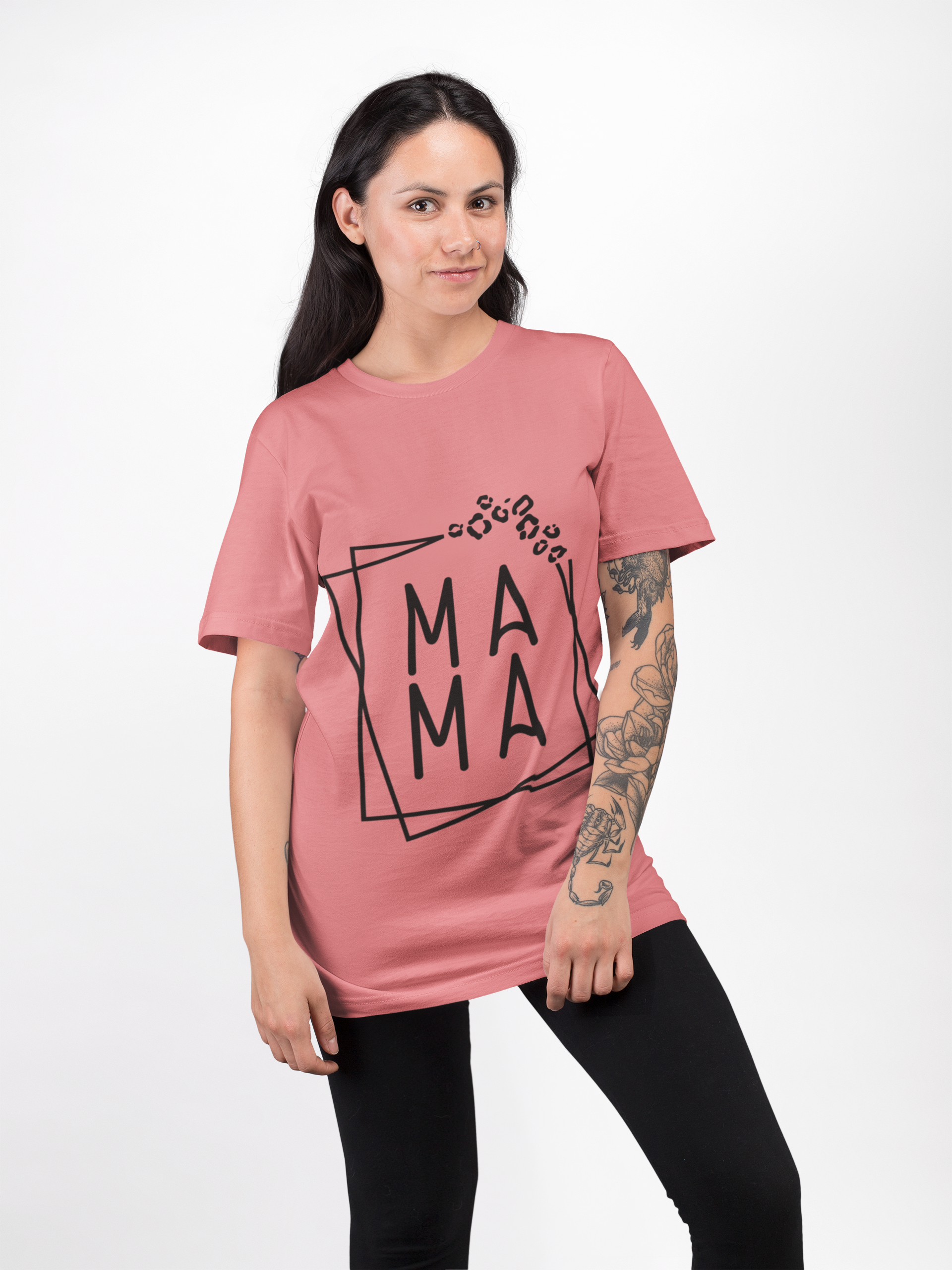 Mama Leopard Print Tee — Modern Mom Graphic T-Shirt product thumbnail image Mama Leopard Print Tee — Modern Mom Graphic T-Shirt product thumbnail image