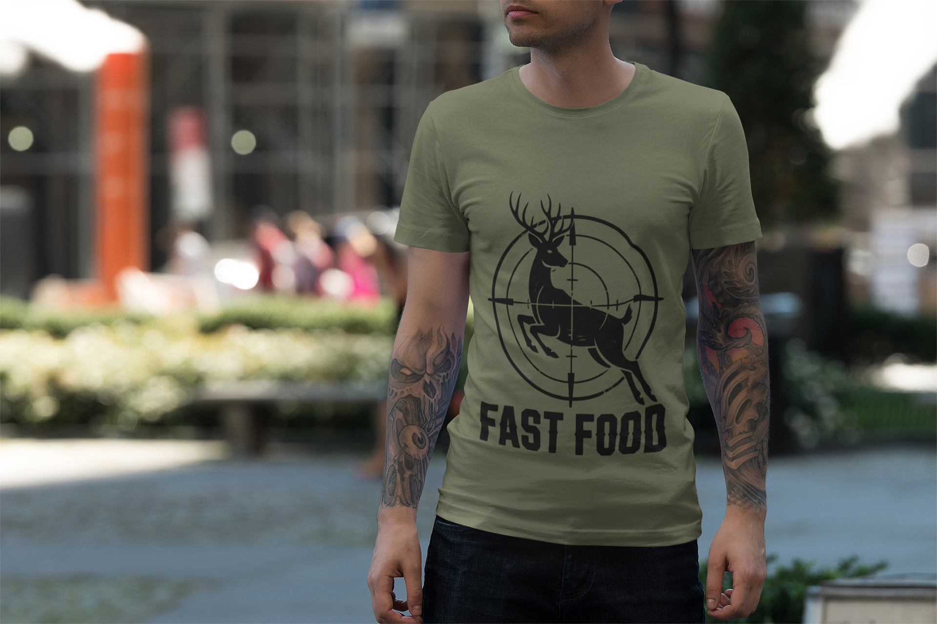 Hunting Tee — "Fast Food" Deer Target Graphic T-Shirt product thumbnail image