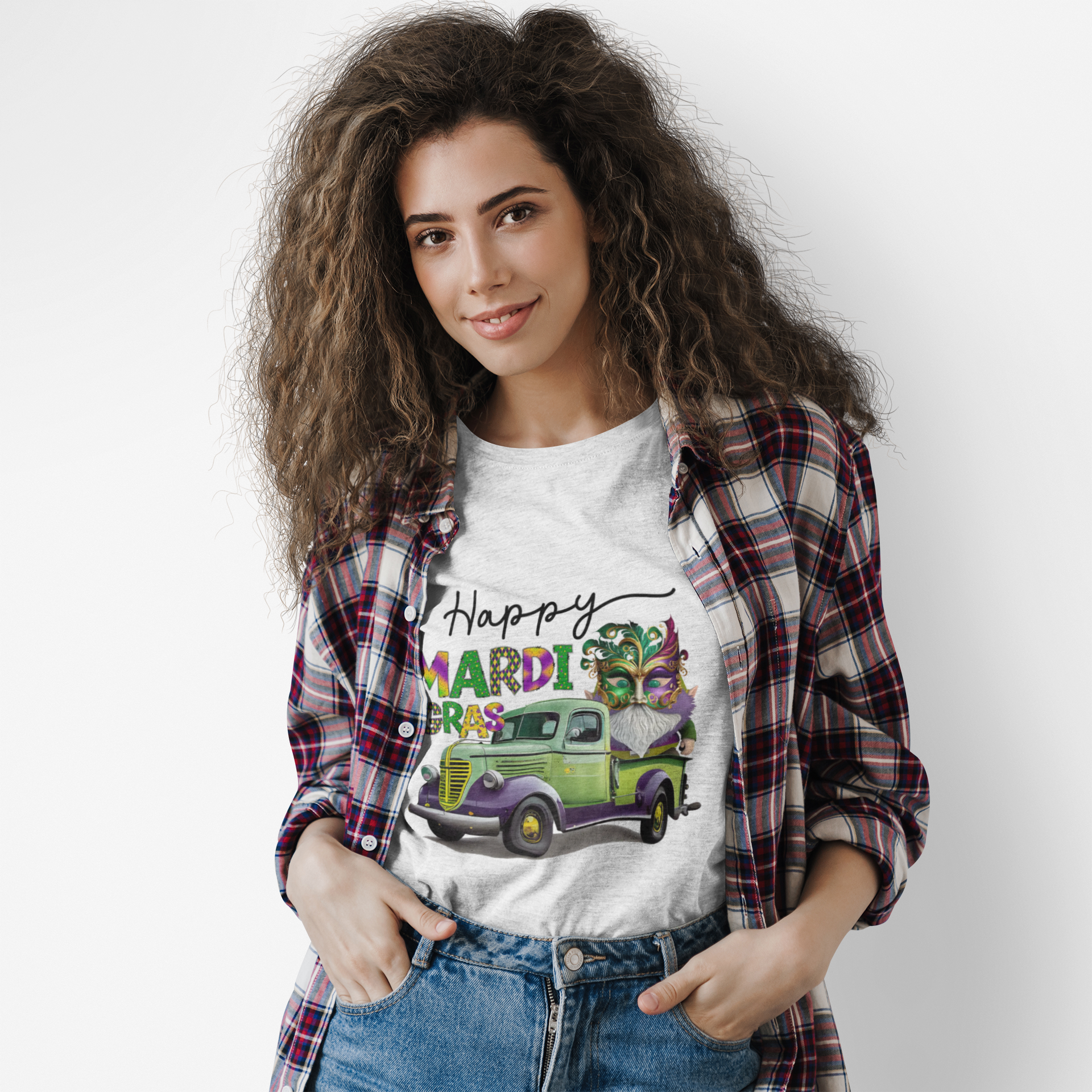 Happy Mardi Gras Unisex Heavy Cotton Tee