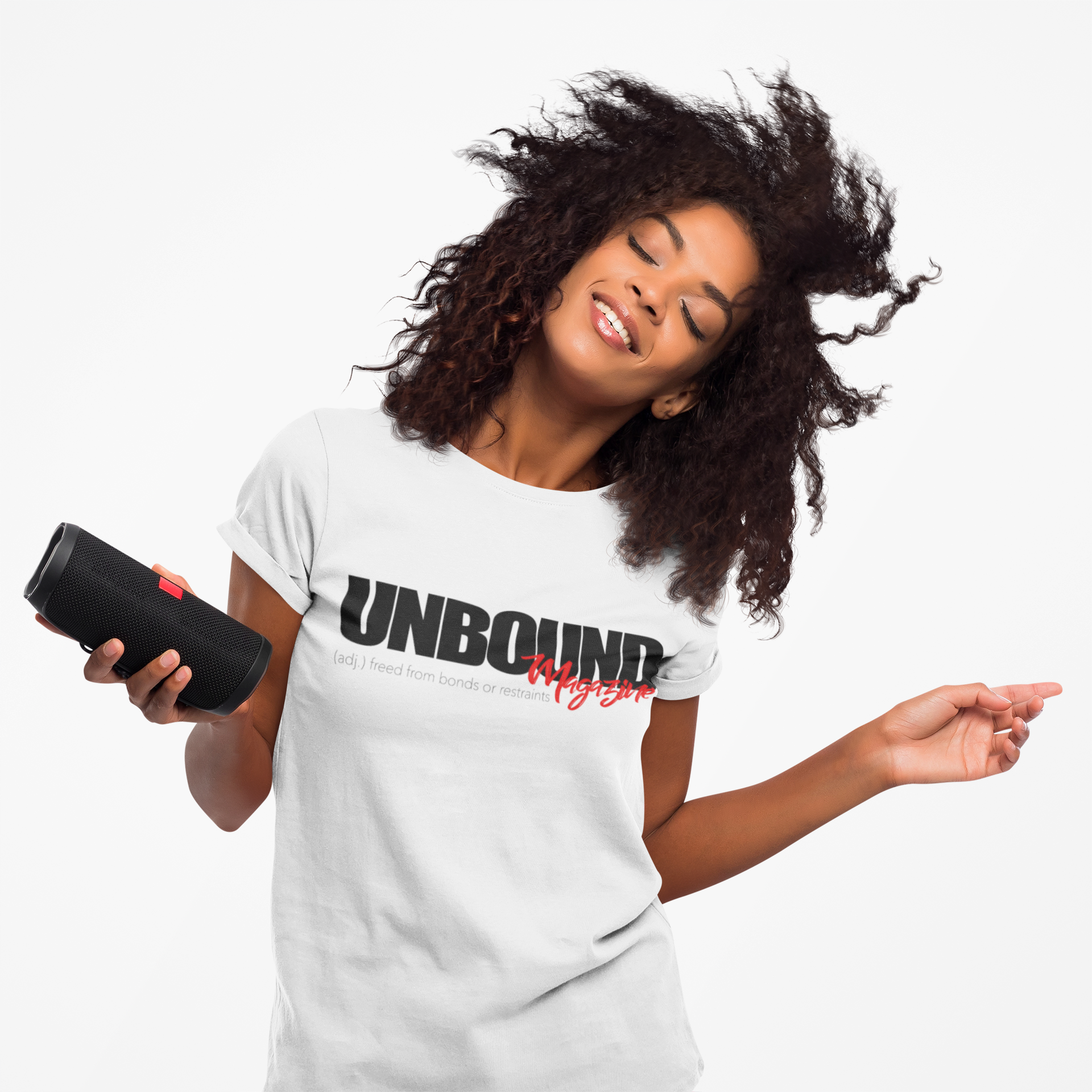 UNBOUND Magazine T-Shirt (White) — Bold Logo Graphic Tee for Contributers &amp; Creators product thumbnail image