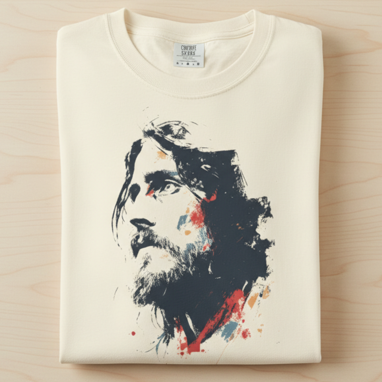 Jesus Portrait T-Shirt – Watercolor Faith Art Tee | Christian Unisex Inspirational Gift