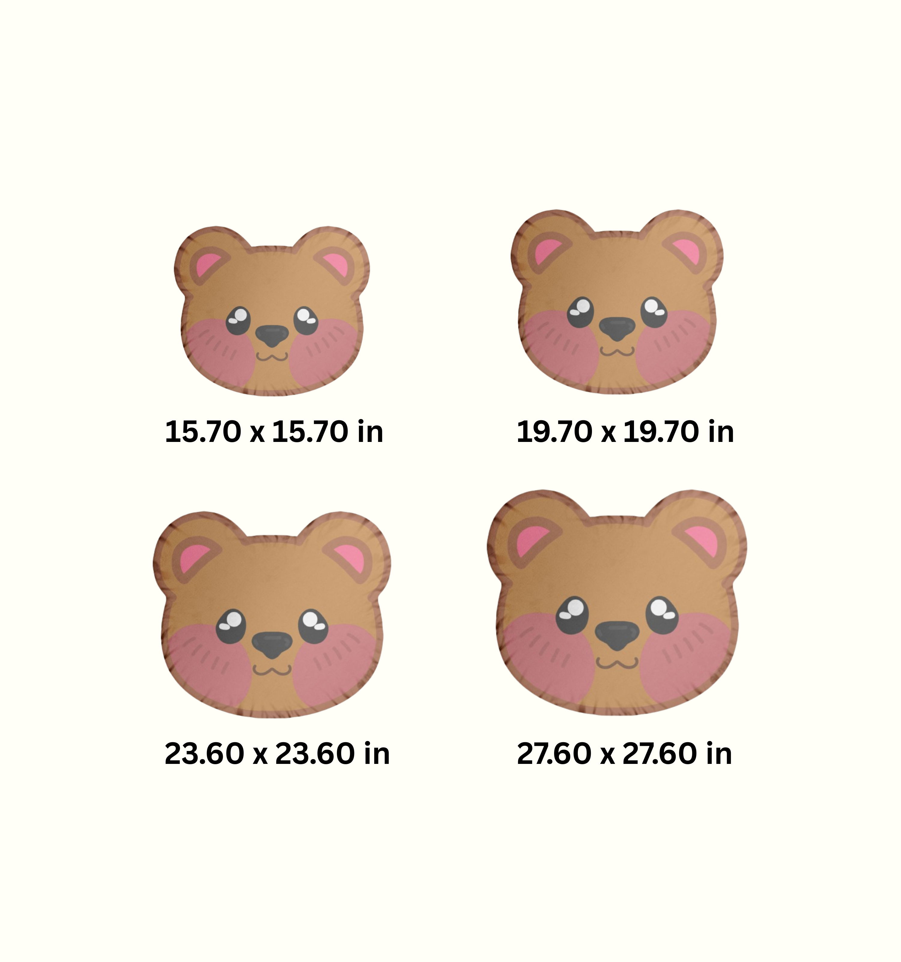 Brown Bear Head Kawaii Shaped Pillow — Cute Custom Shaped Pillow product thumbnail image Brown Bear Head Kawaii Shaped Pillow — Cute Custom Shaped Pillow product thumbnail image