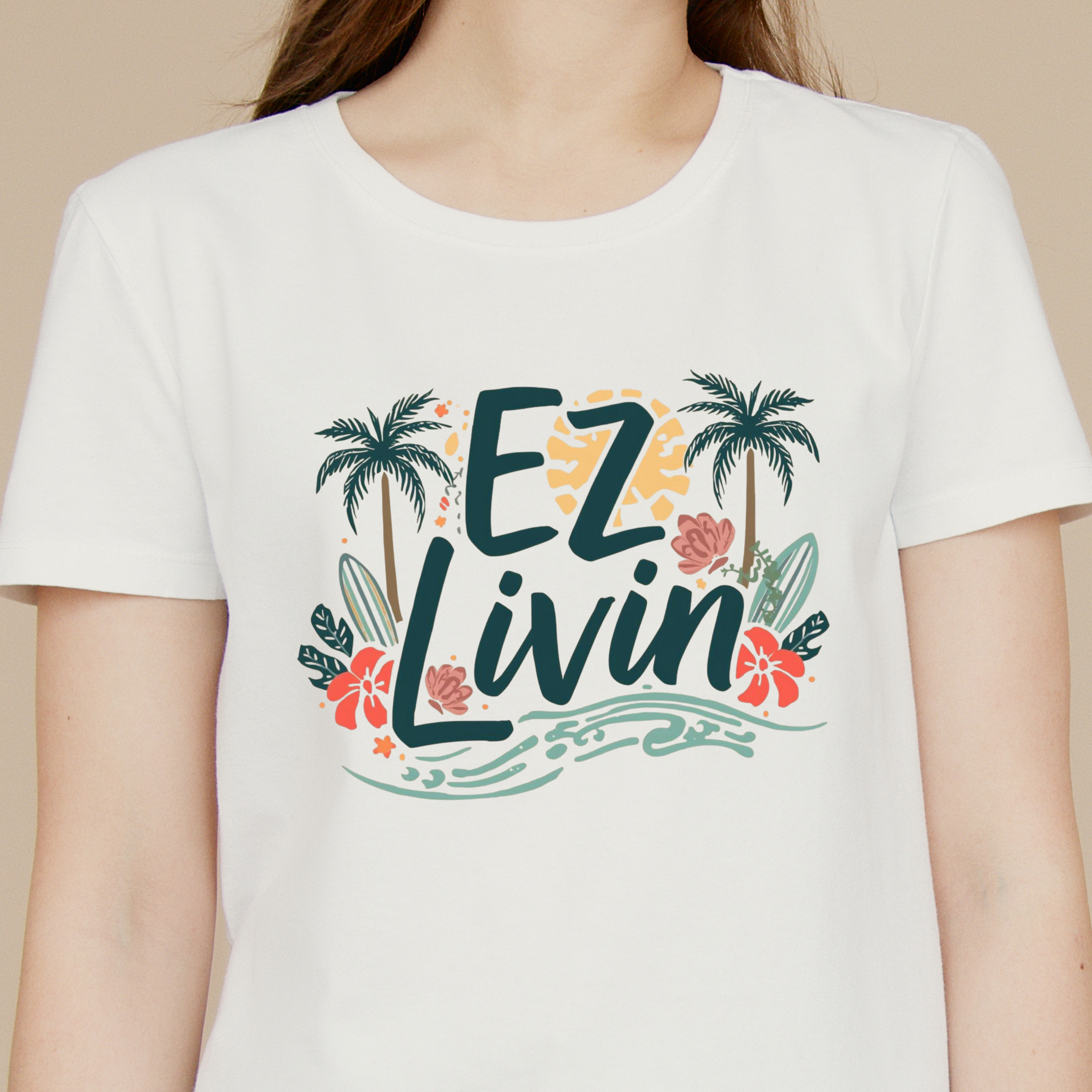 EZ Livin T-Shirt — Tropical Palm Beach Vacation Tee product thumbnail image EZ Livin T-Shirt — Tropical Palm Beach Vacation Tee product thumbnail image