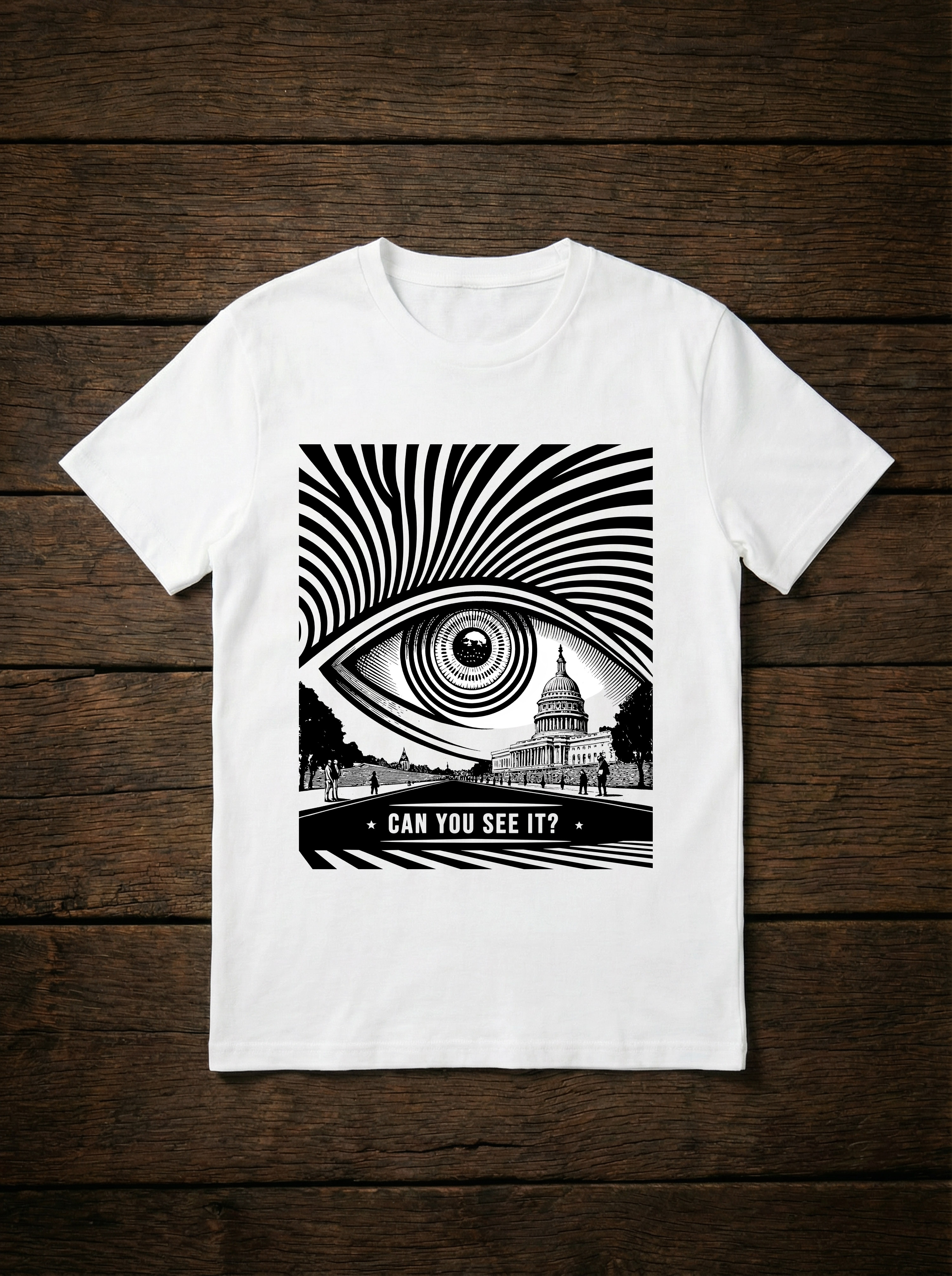 "Can You See It? Surreal Eye Capitol T-Shirt | Conspiracy Political Art Tee" product thumbnail image "Can You See It? Surreal Eye Capitol T-Shirt | Conspiracy Political Art Tee" product thumbnail image