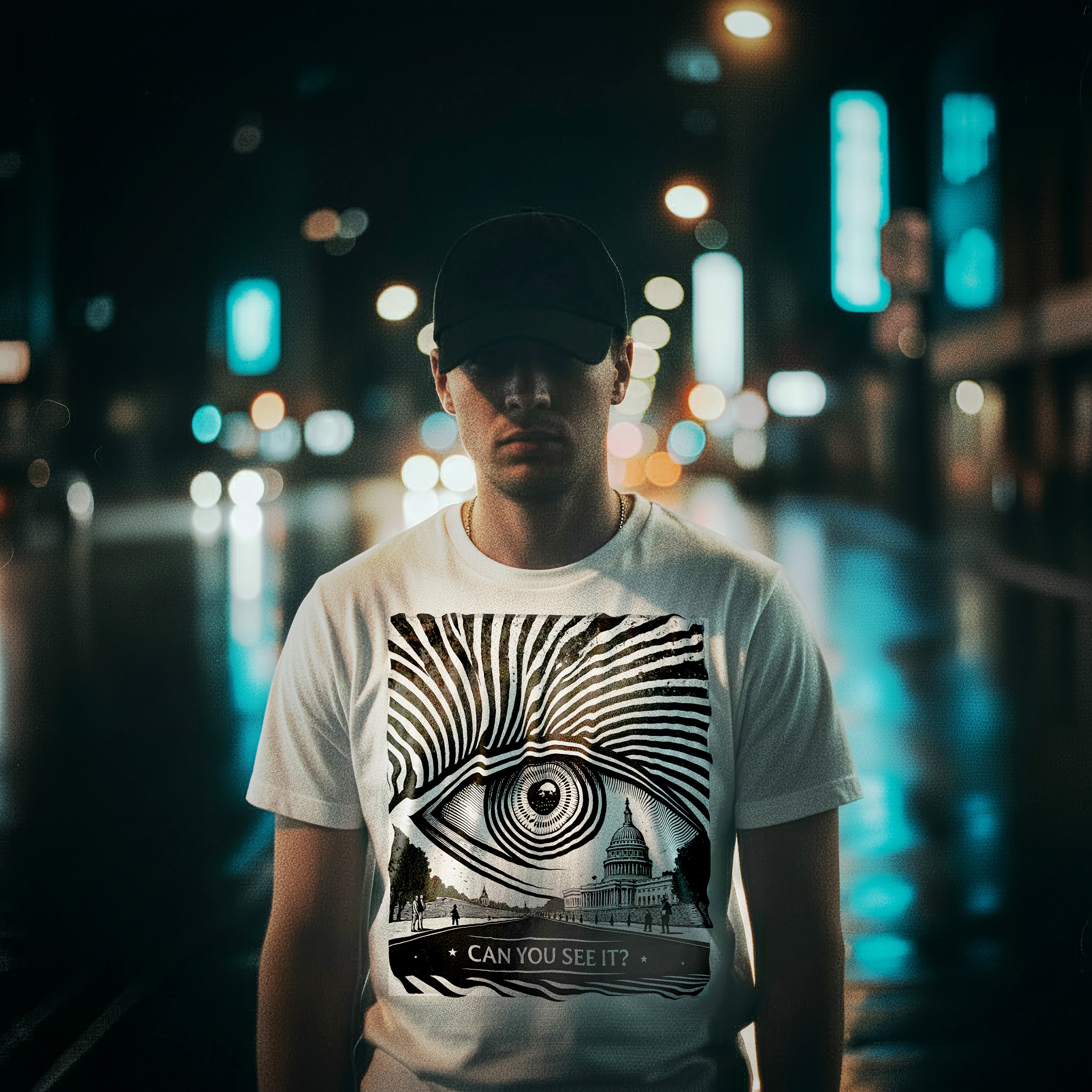 "Can You See It? Surreal Eye Capitol T-Shirt | Conspiracy Political Art Tee" product thumbnail image