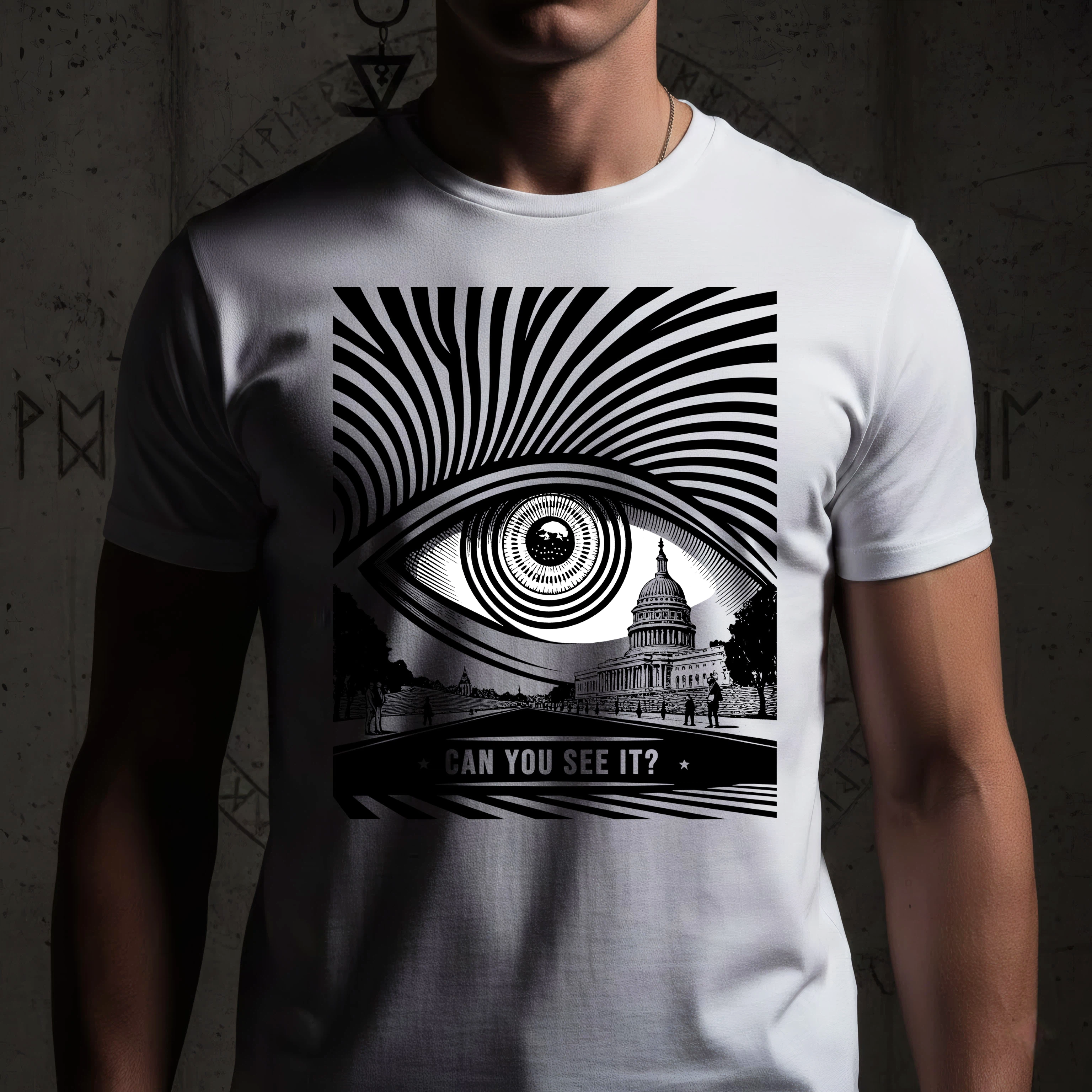 "Can You See It? Surreal Eye Capitol T-Shirt | Conspiracy Political Art Tee"
