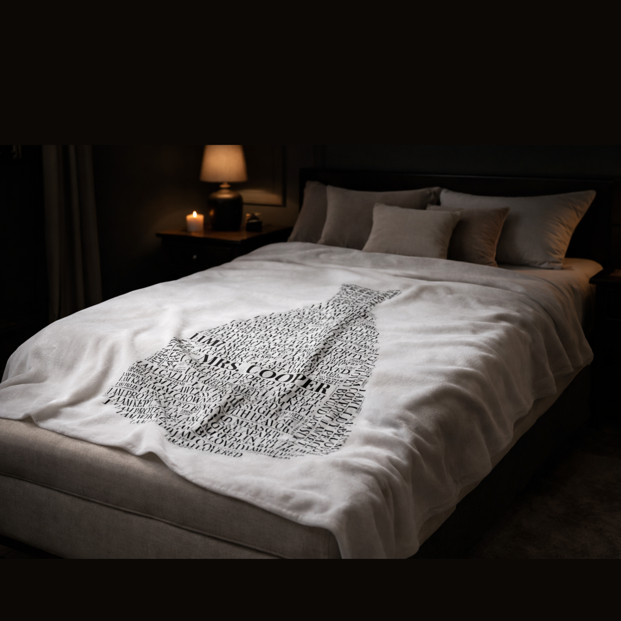 BrideEra Prayer Closet Essential| Personalized “Covered by the Word” White Plush Blanket | Scripture Affirmation Throw 