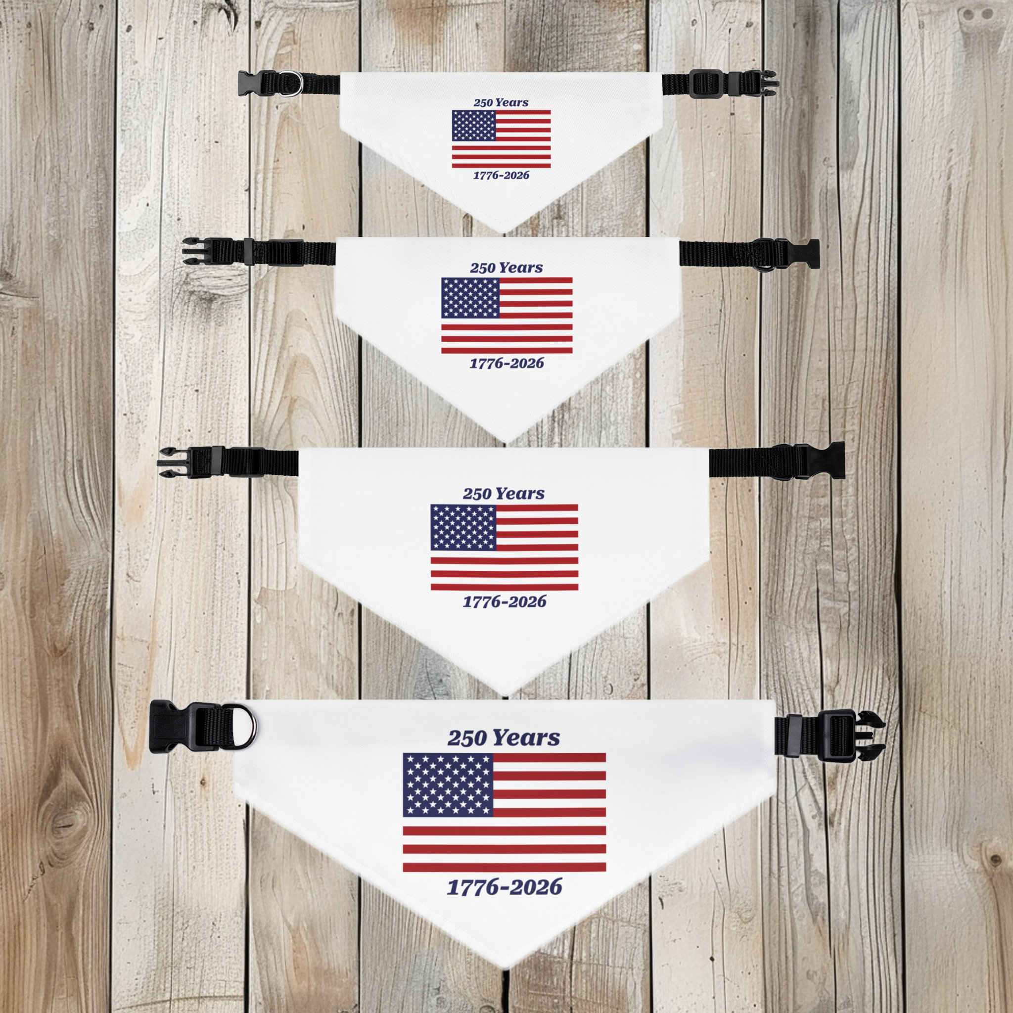 American Flag 250 Years 1776-2026 Pet Bandana Collar: Patriotic Semiquincentennial Dog Gear product thumbnail image American Flag 250 Years 1776-2026 Pet Bandana Collar: Patriotic Semiquincentennial Dog Gear product thumbnail image