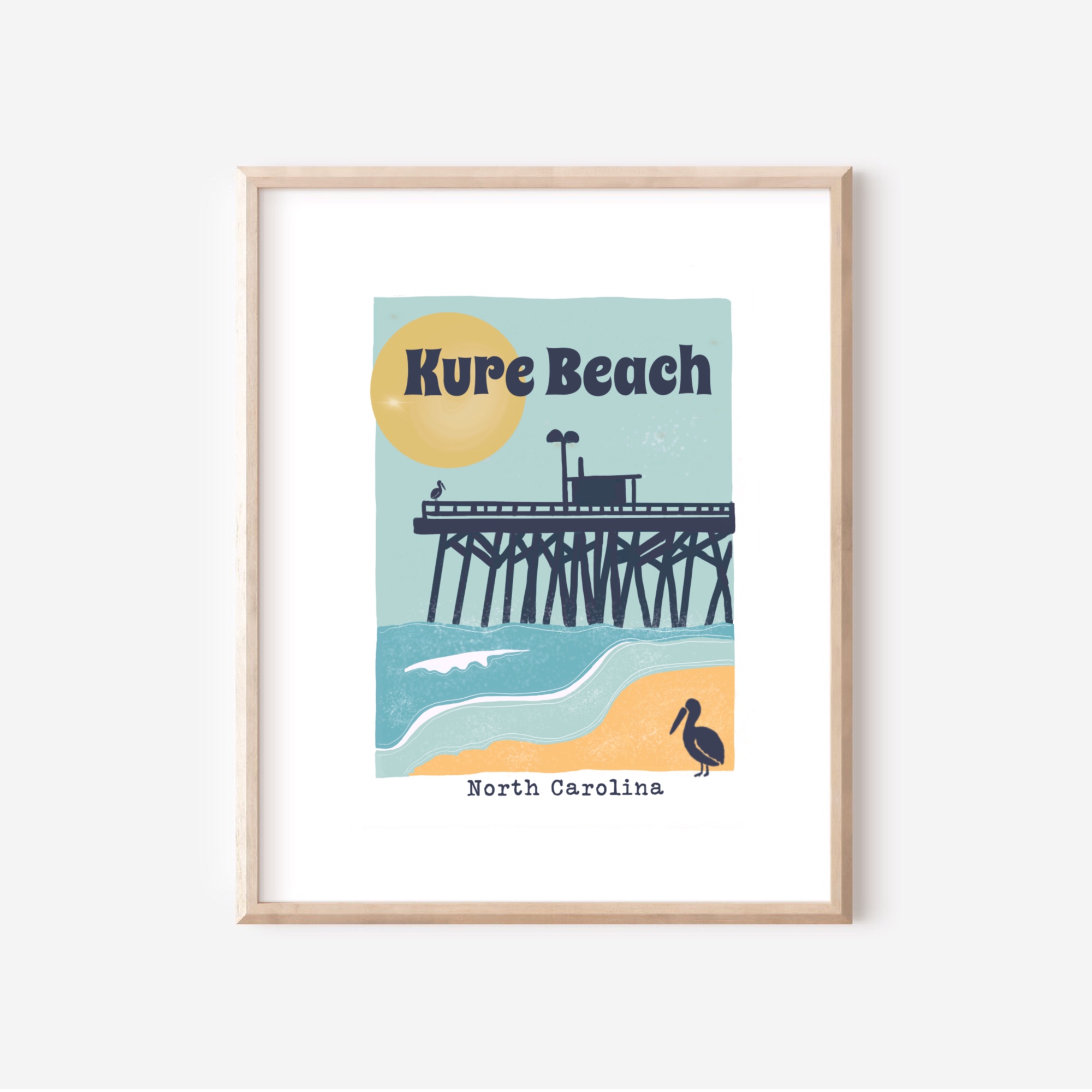 Kure Beach Pier Print: North Carolina Coastal Art Premium Matte Posters product thumbnail image