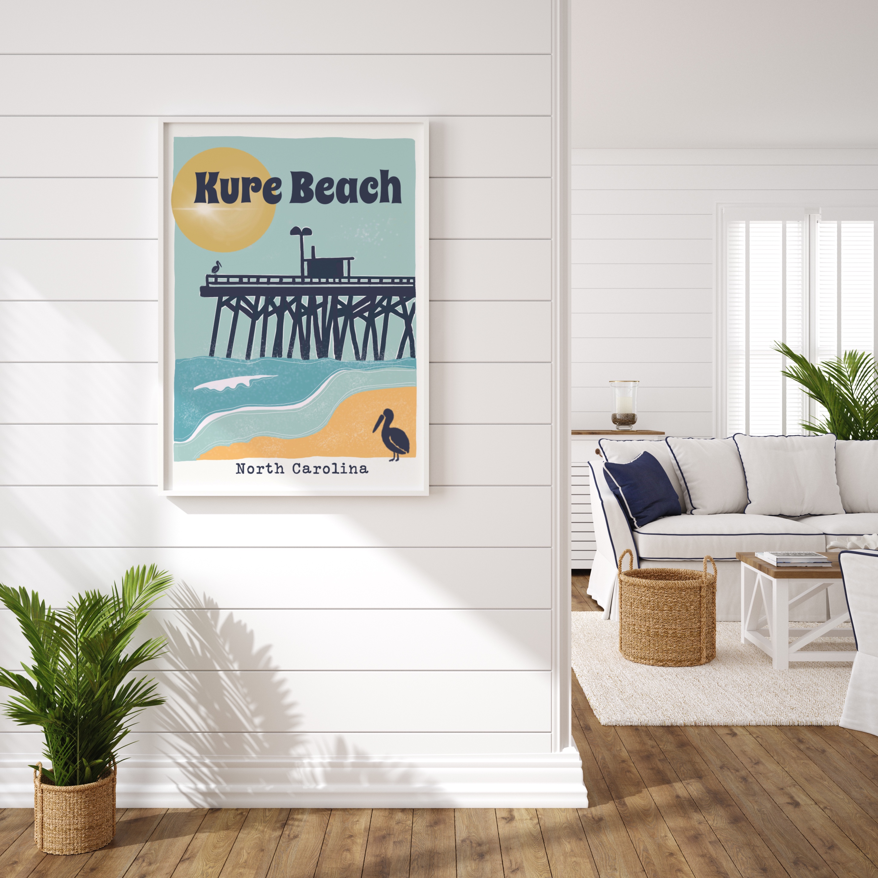 Kure Beach Pier Print: North Carolina Coastal Art Premium Matte Posters product thumbnail image