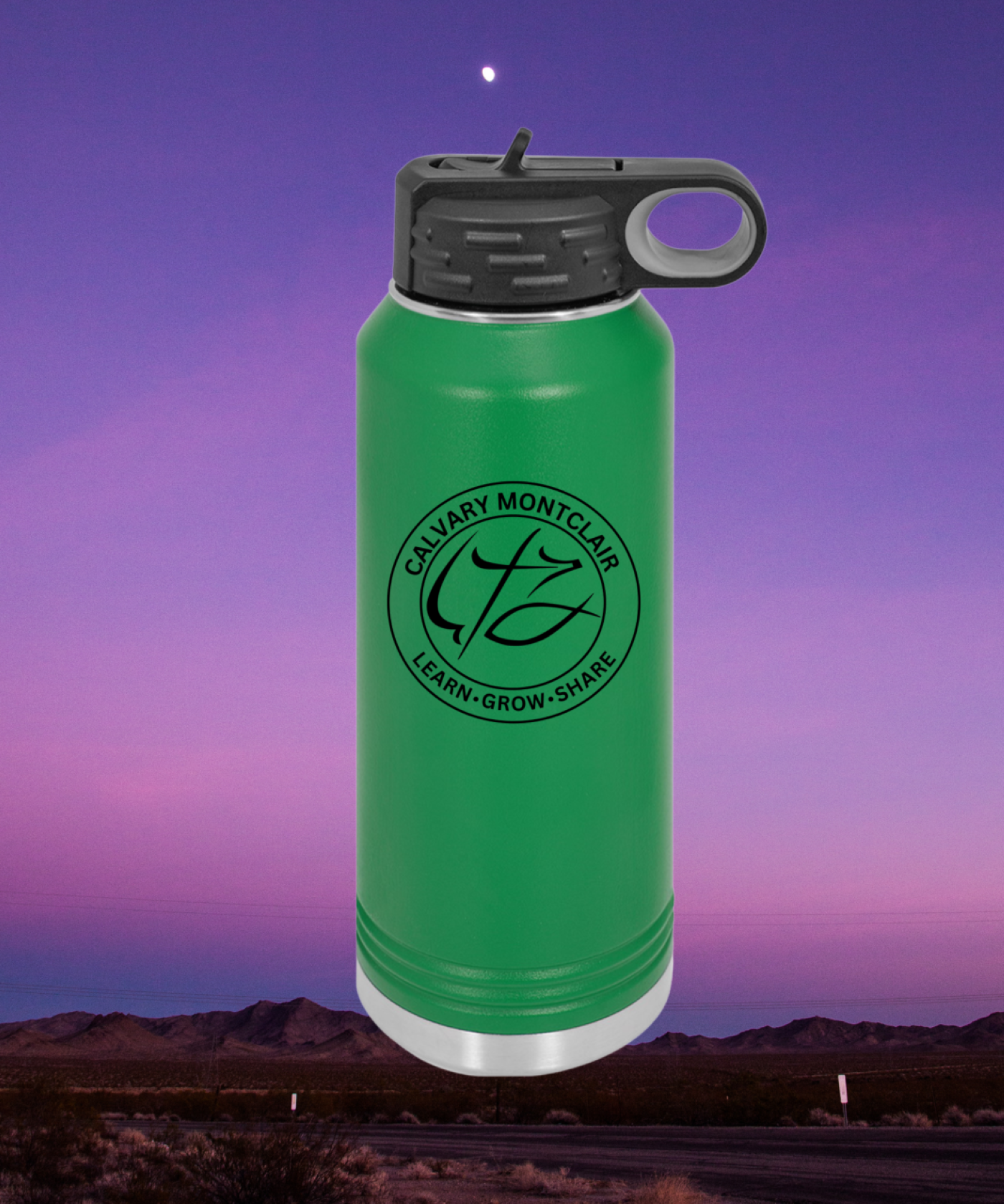 20oz Stainless Water Bottle - Black CM Logo