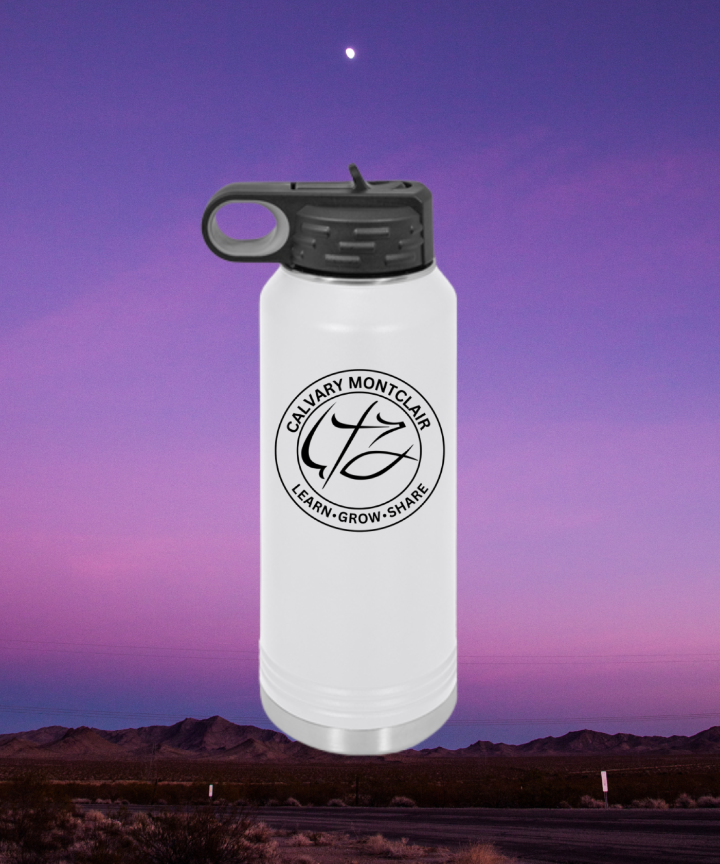 20oz Stainless Water Bottle - Black CM Logo product thumbnail image
