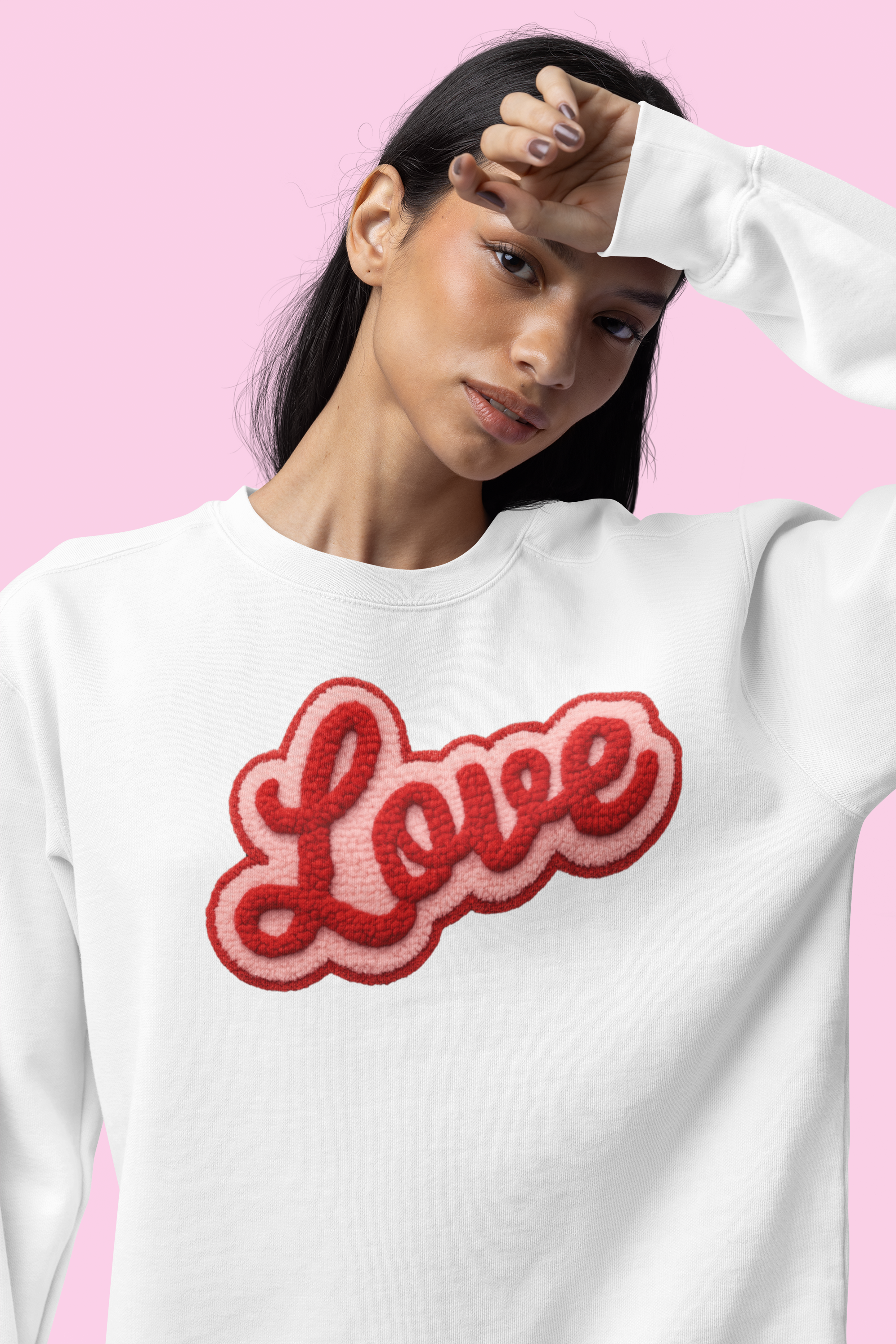 LOVE Yarn Print Classic Cozy Crewneck Sweatshirt | Everyday Comfort That Lasts product thumbnail image
