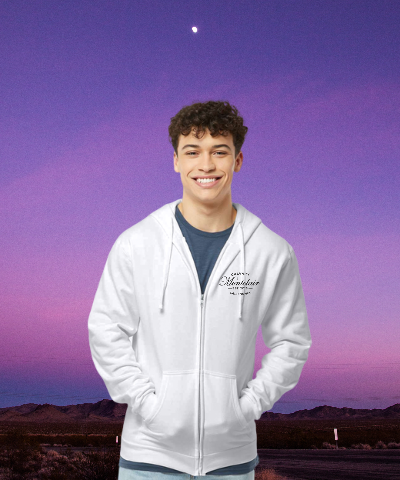 Zip-Up Hoodie Unisex – Black CM Logo