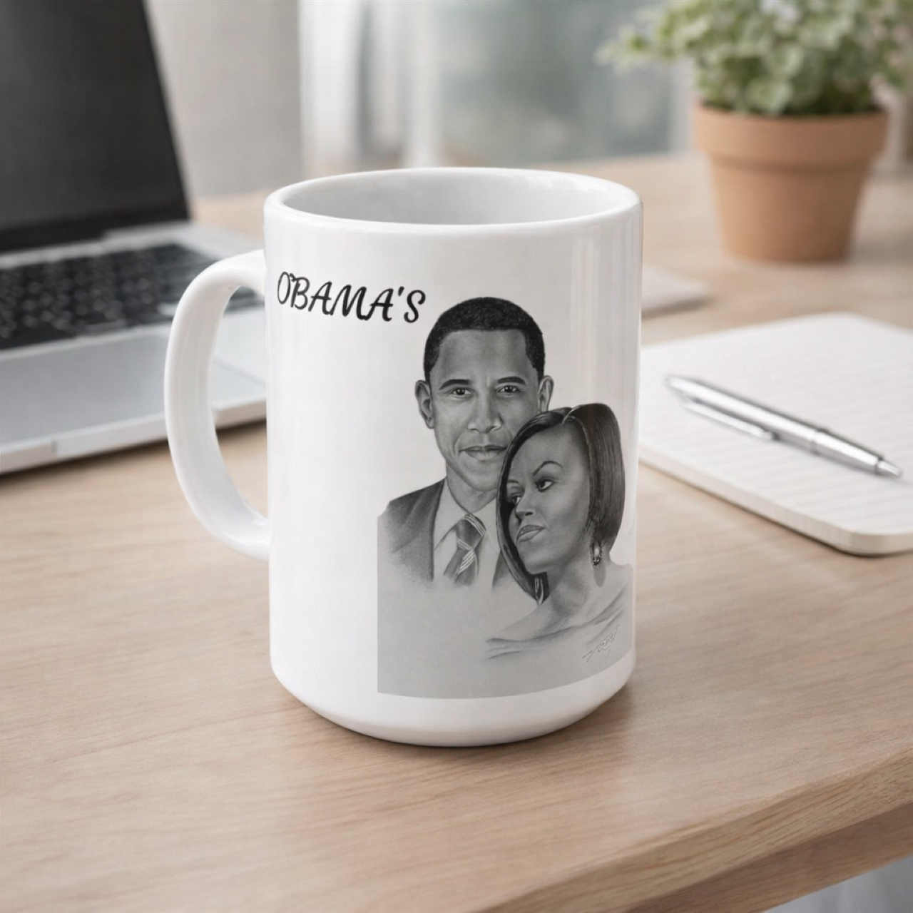 15oz Portrait Coffee Mug — Iconic Presidential Couple Illustration product thumbnail image 15oz Portrait Coffee Mug — Iconic Presidential Couple Illustration product thumbnail image