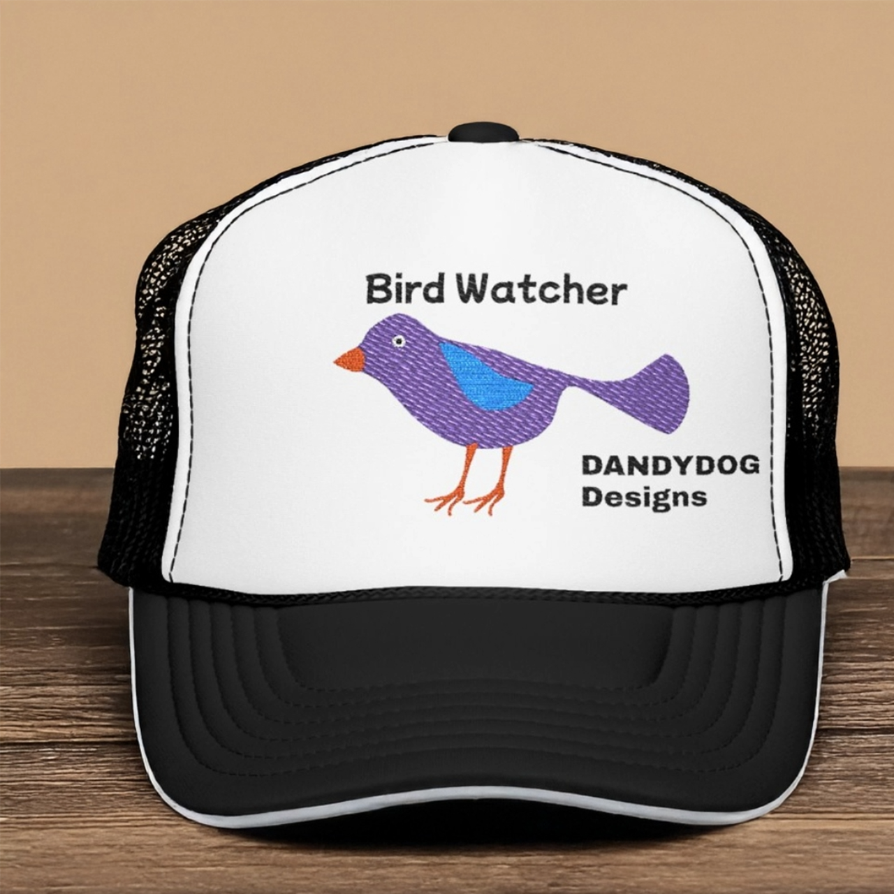 Embroidered Foam Hat — Vibrant Bird-Lover Design product thumbnail image