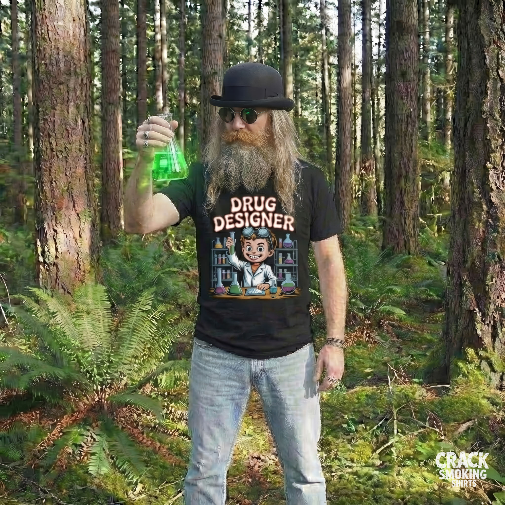 Drug Designer – Retro Mad Scientist Kid in Chemistry Lab Unisex T-Shirt product thumbnail image Drug Designer – Retro Mad Scientist Kid in Chemistry Lab Unisex T-Shirt product thumbnail image