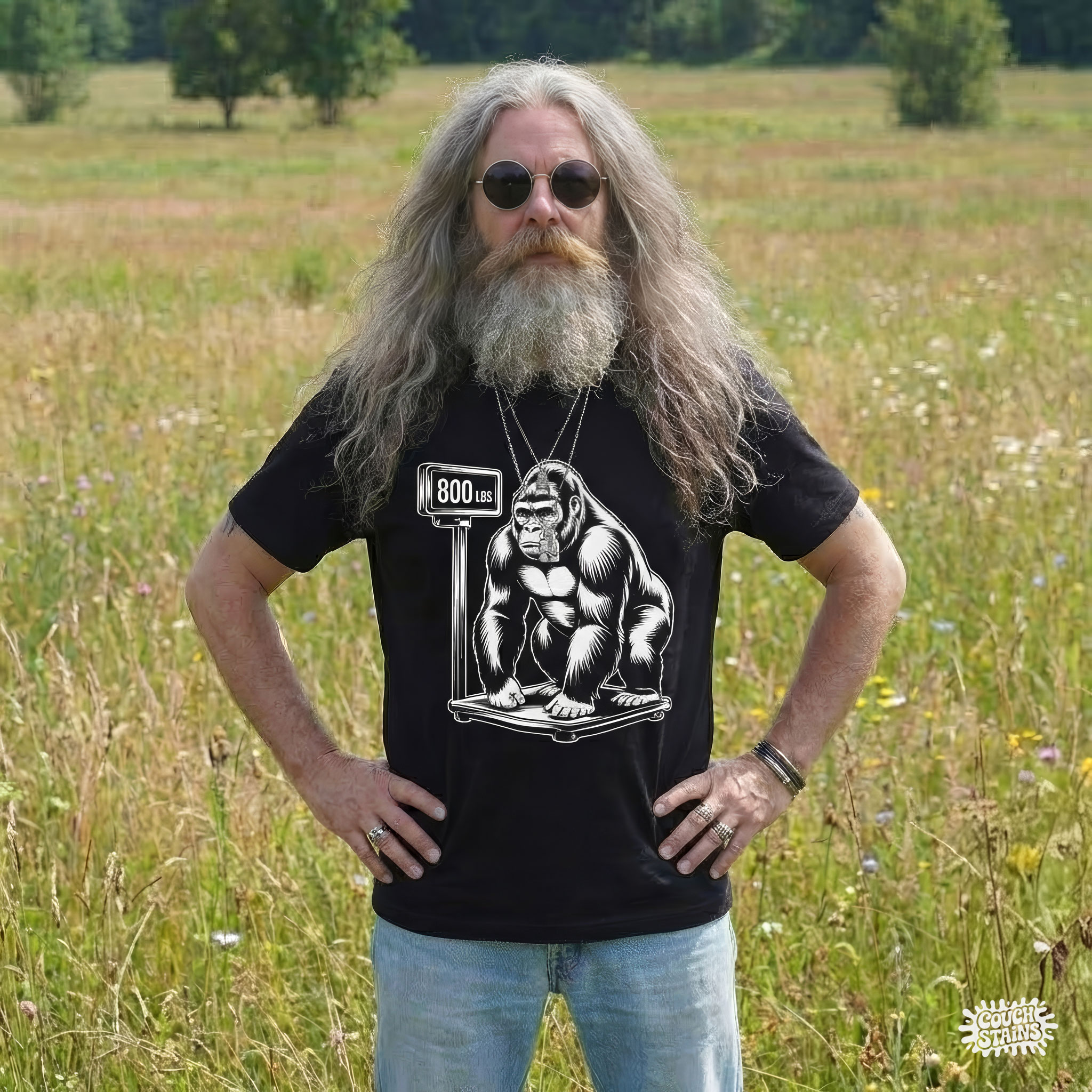 Weighing In at 800 Pounds — Gorilla Scale Graphic Unisex T-Shirt product thumbnail image