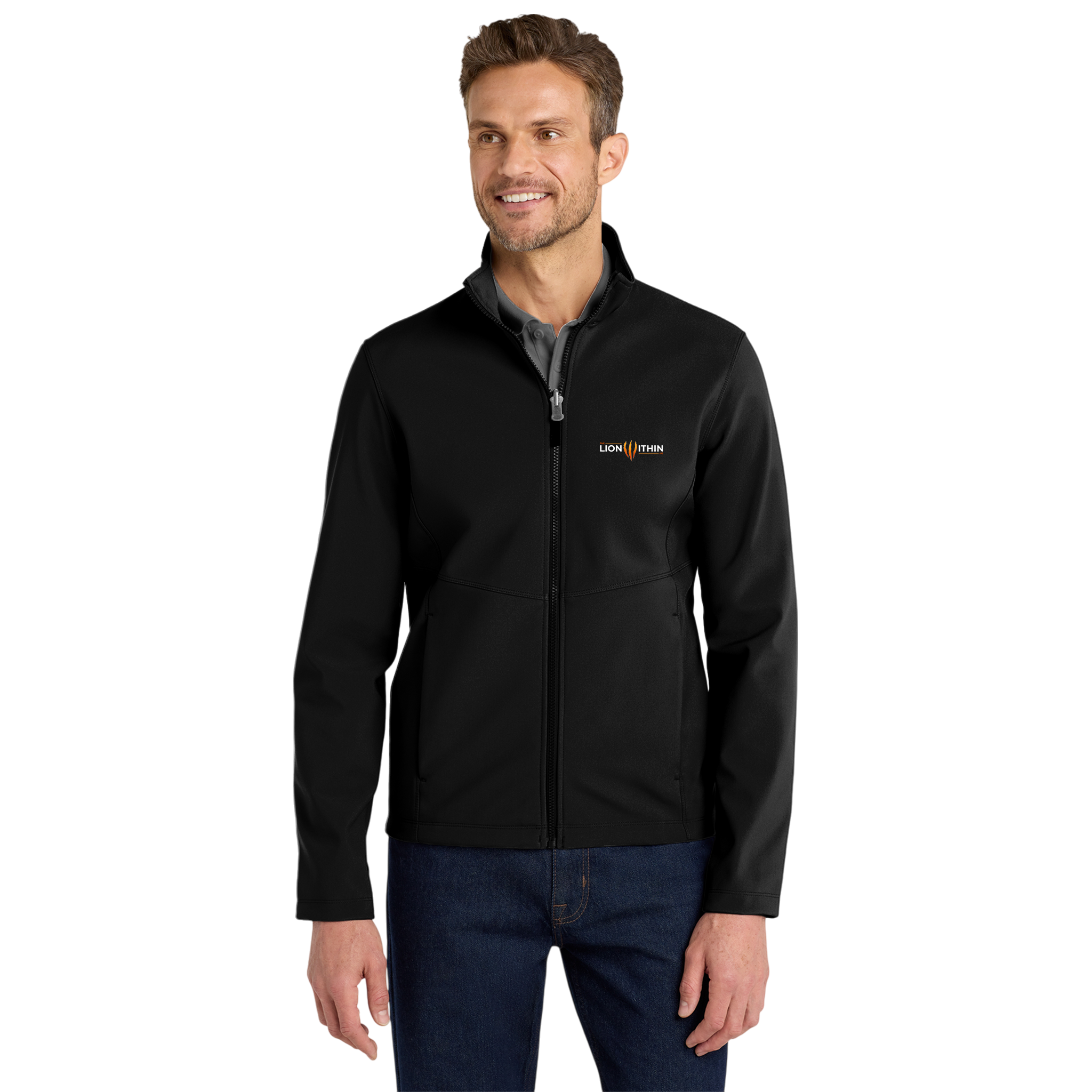Mens Soft Shell Jacket — Embroidered Minimal Logo, Windproof Workwear product thumbnail image